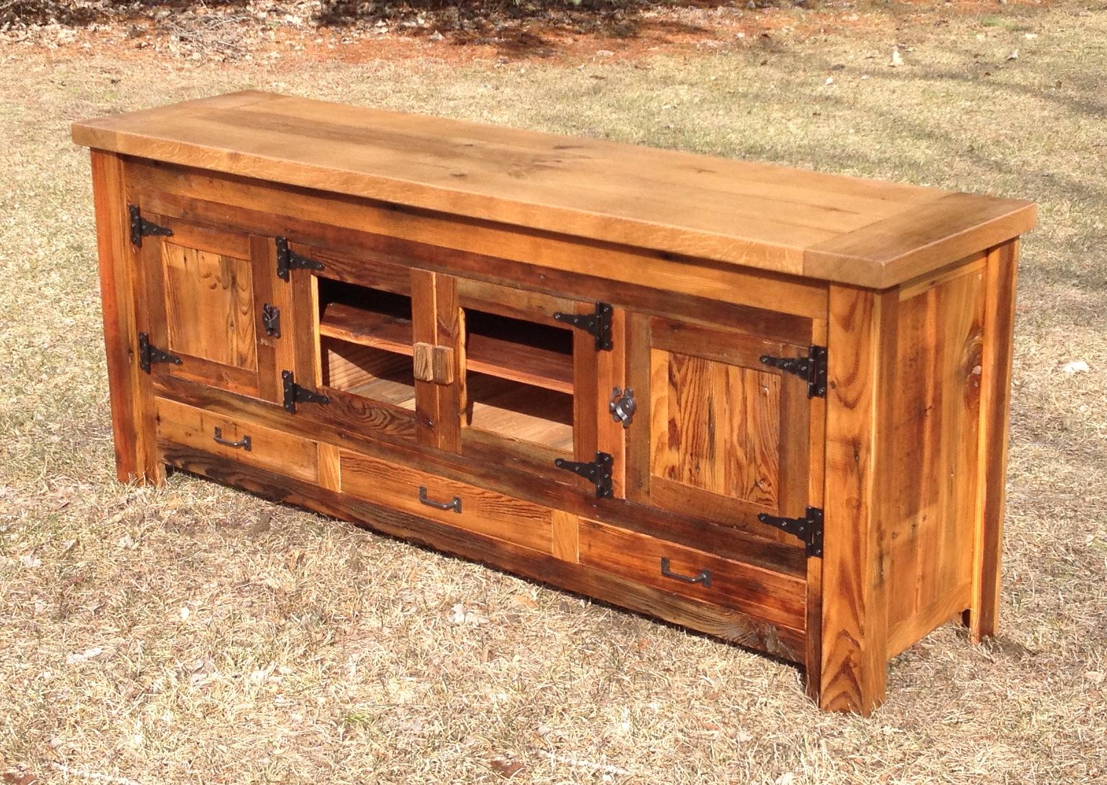 TV Stand made from 19th century (michigan) reclaimed barn wood r/Michigan