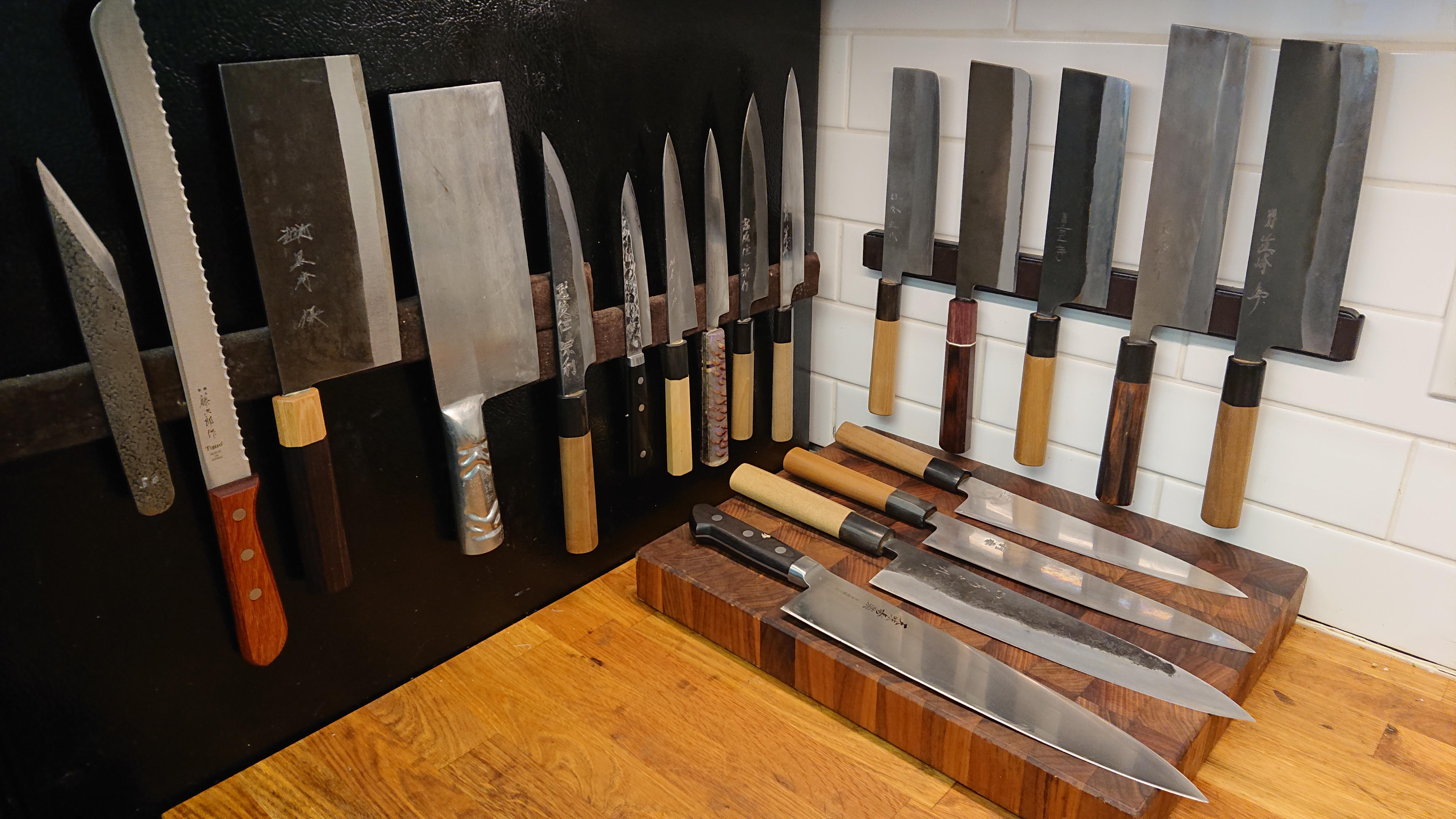 My small collection of kitchen knives r/chefknives