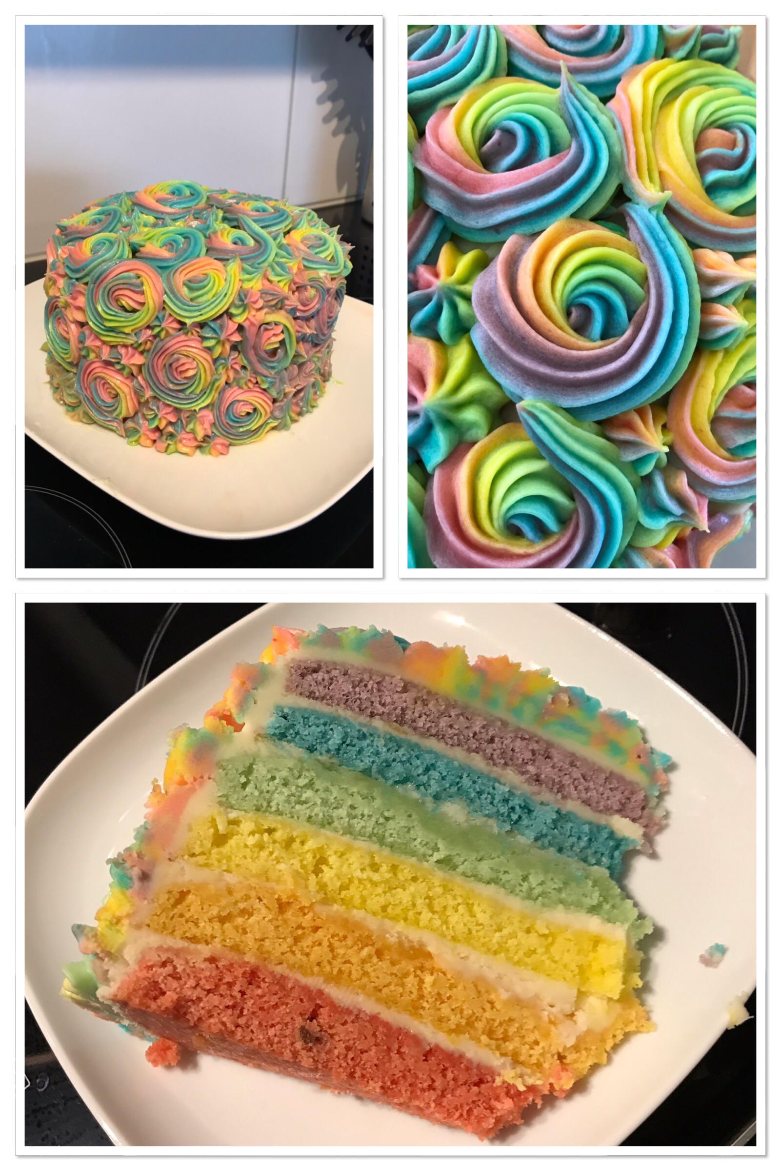 Vanillaflavoured Rainbow Cake ) Baking