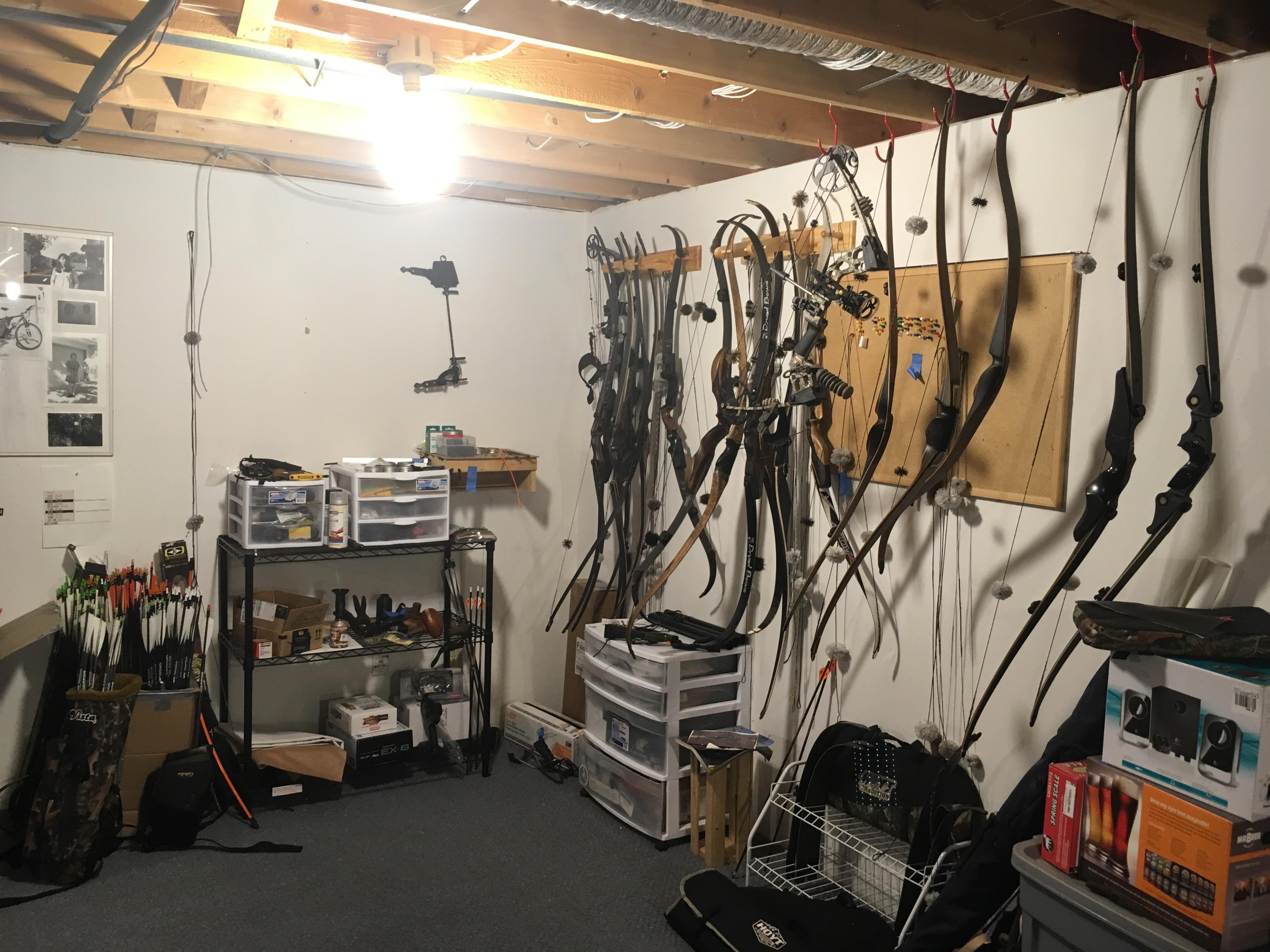 20 years of archery has resulted in this corner of my basement! Not
