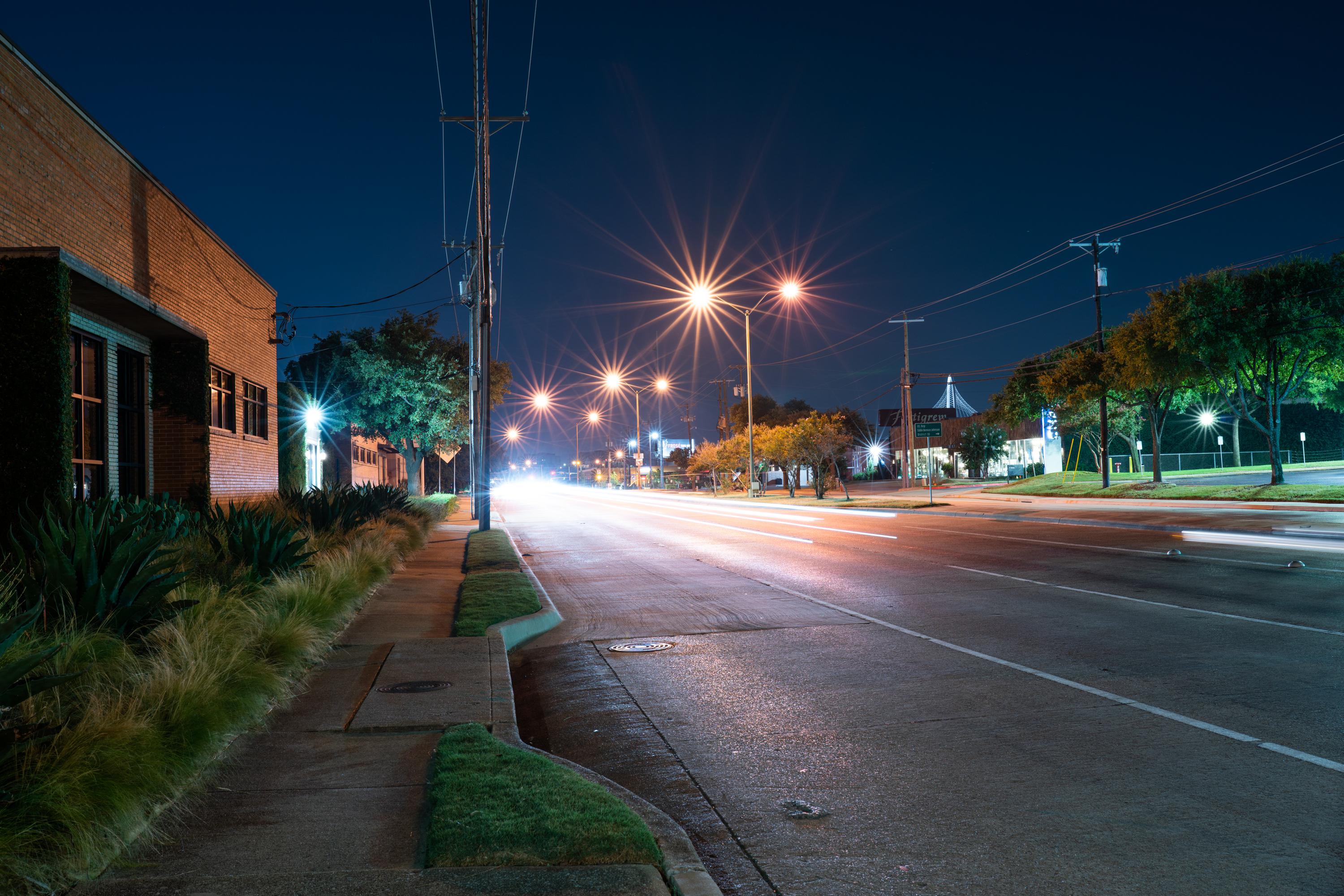 Long exposure night shot of Irving right off Turtle Creek. Took it a