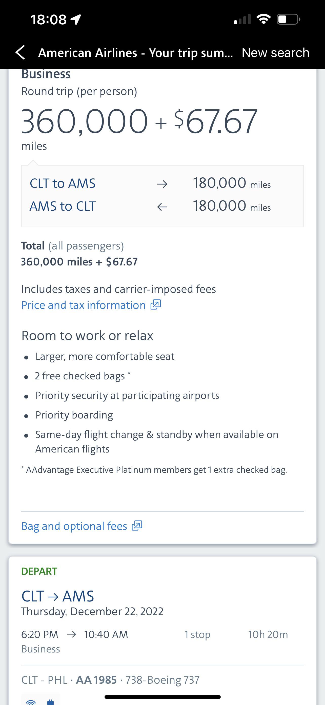 Miles worth it r/americanairlines