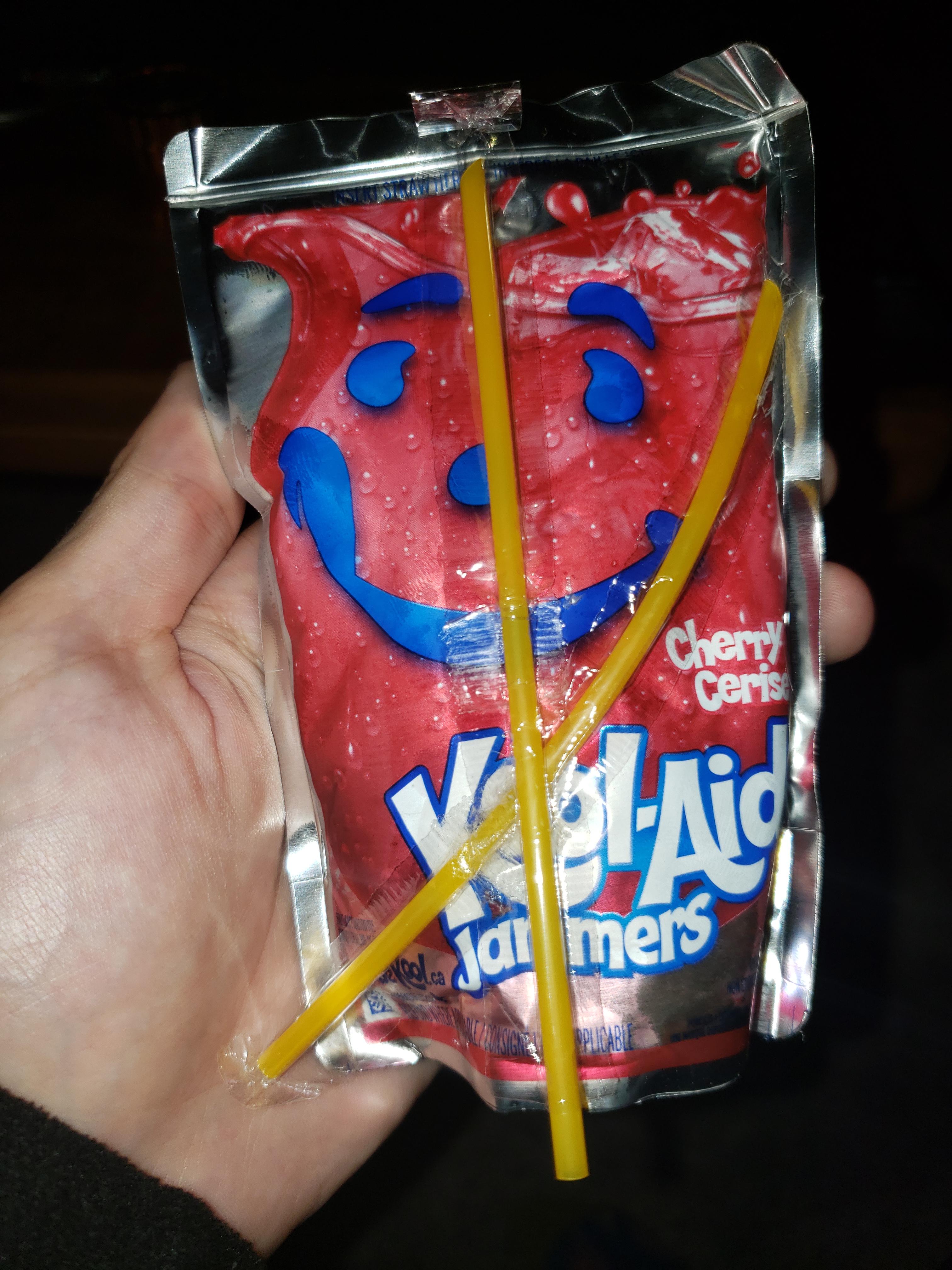 This KoolAid jammer with 2 straws r/mildlyinteresting