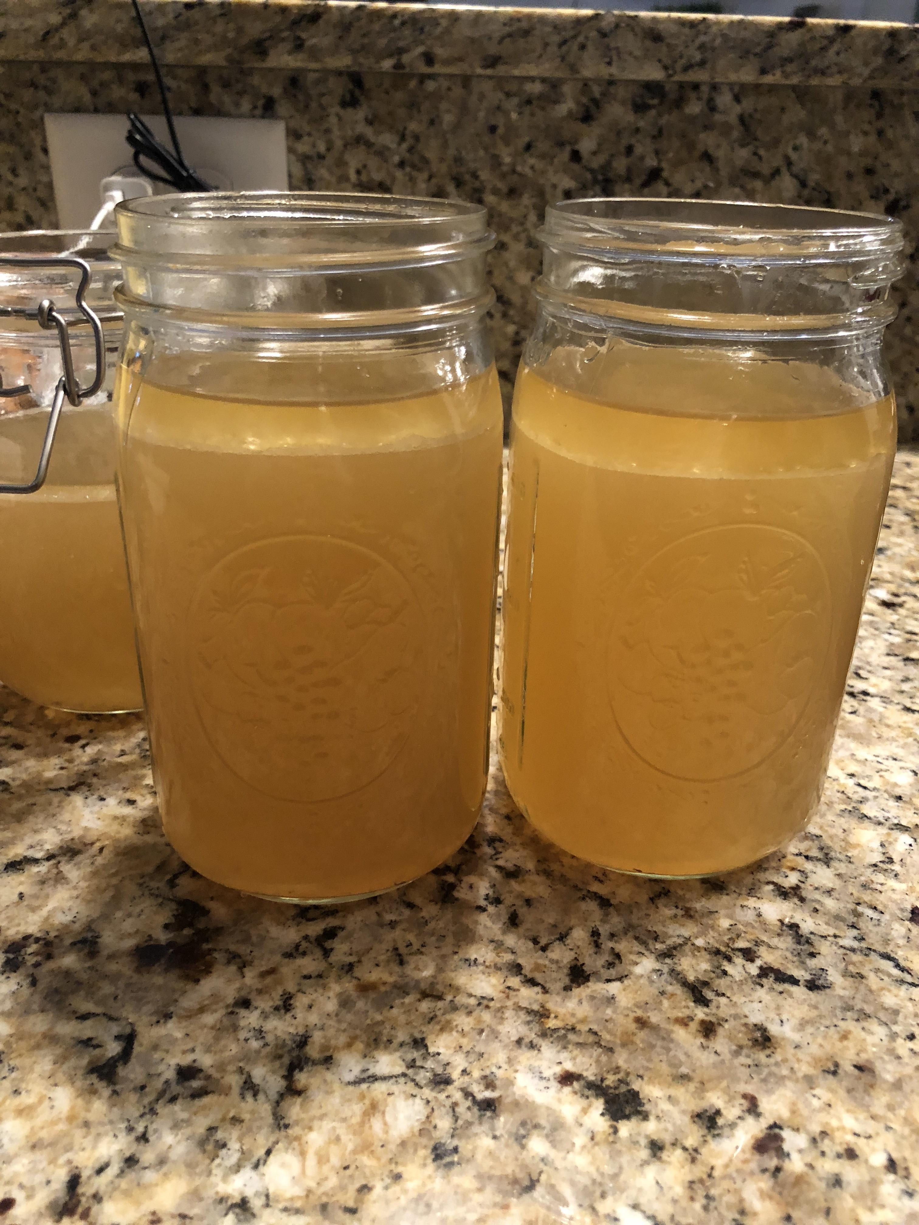 Bone broth success! Took a tip to roast my beef bones first and it was