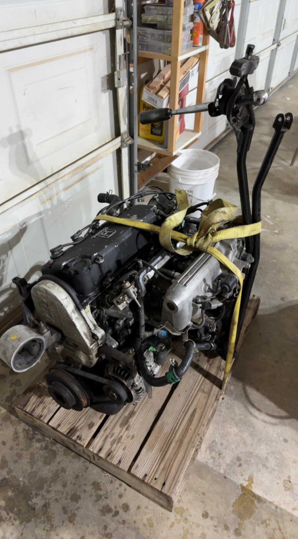 Got this D16Z6 with tranny, ecu, and engine harness. Trying to slap it