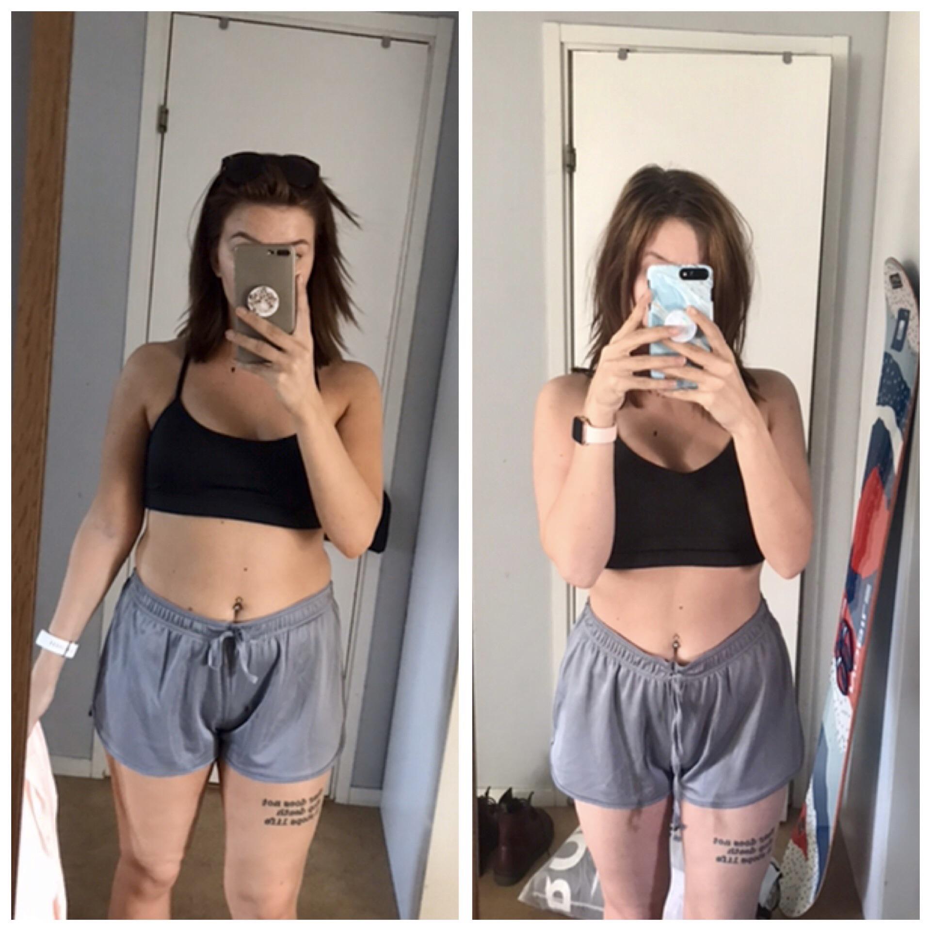 F/25/5’5 [153 lbs > 142 lbs = 11 lbs] 10 pounds made a big difference