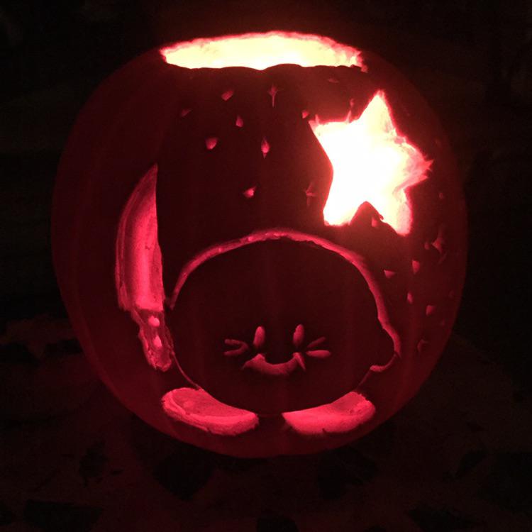 Kirby Pumpkin Stencil