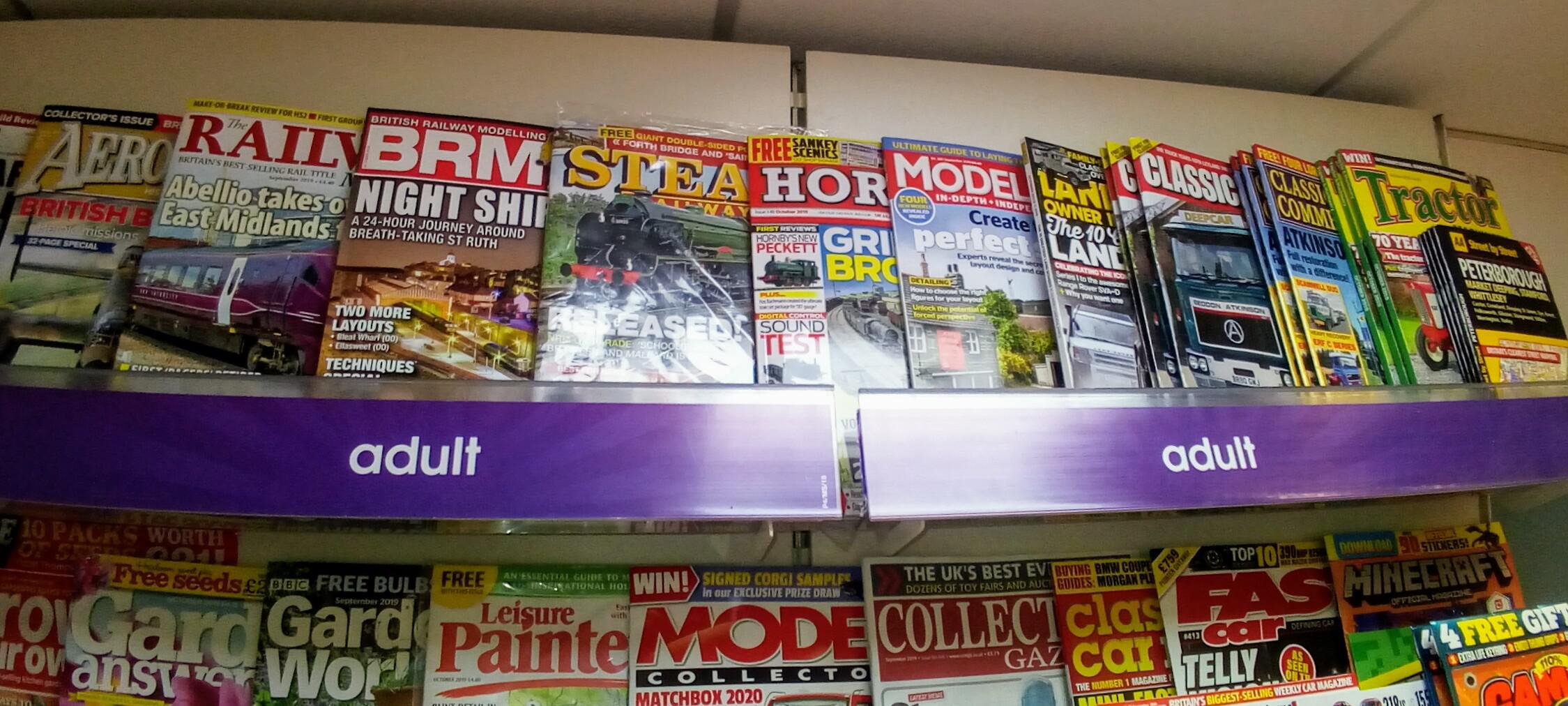 The 'adult' top shelf magazines in my local newsagent's. r/funny
