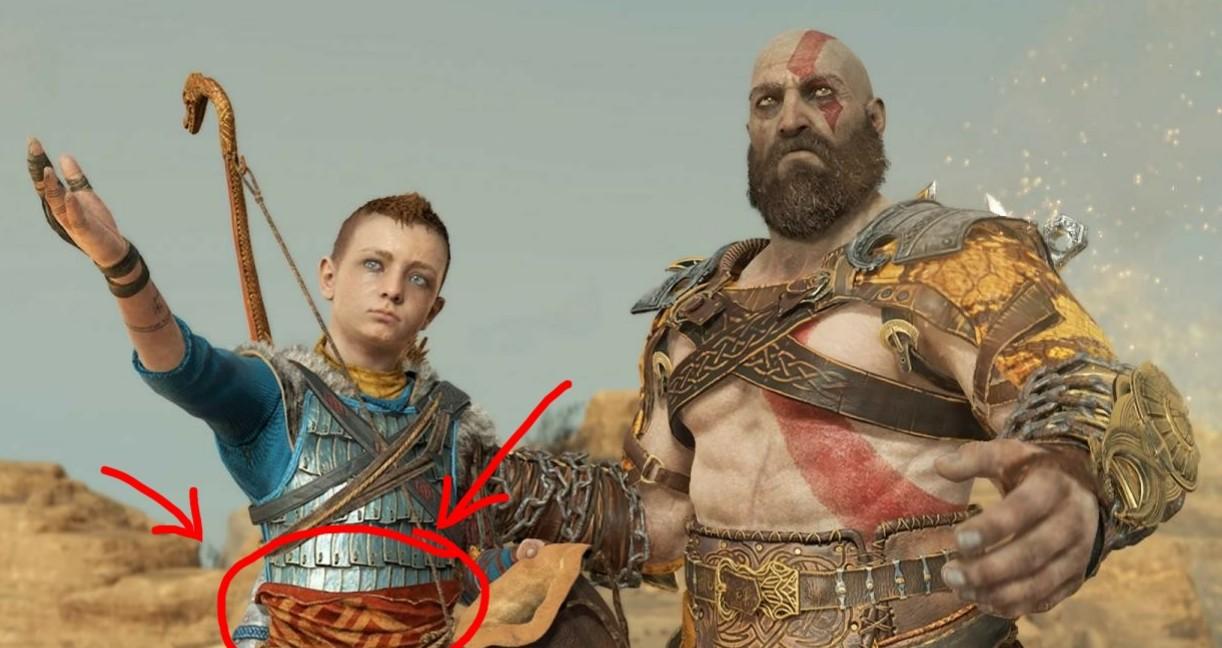 I just noticed, Atreus have a piece of Kratos' iconic togalike "skirt