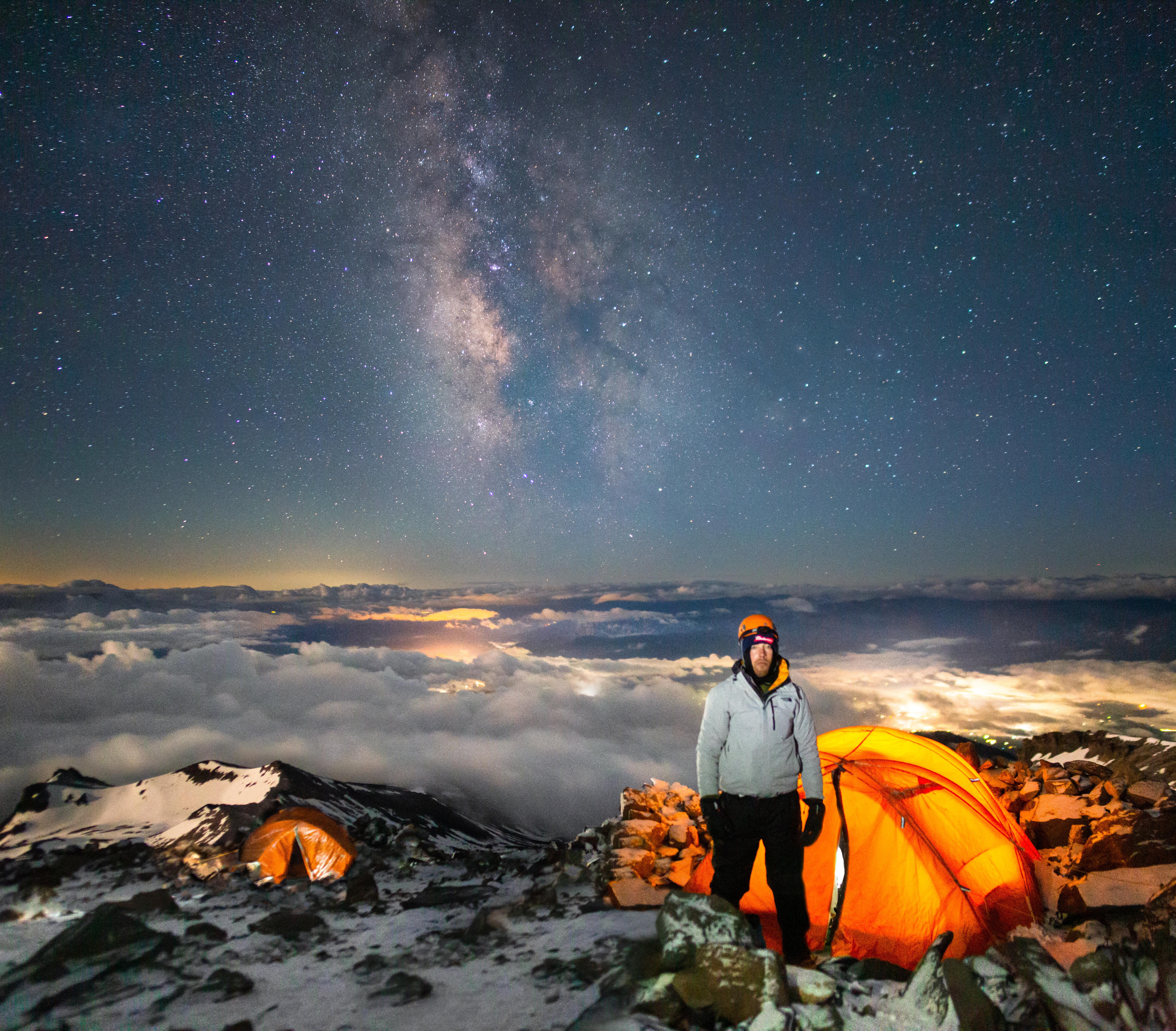 10,000 ft. 230 AM. Lake Helen, Mt. Shasta before the ascent to summit