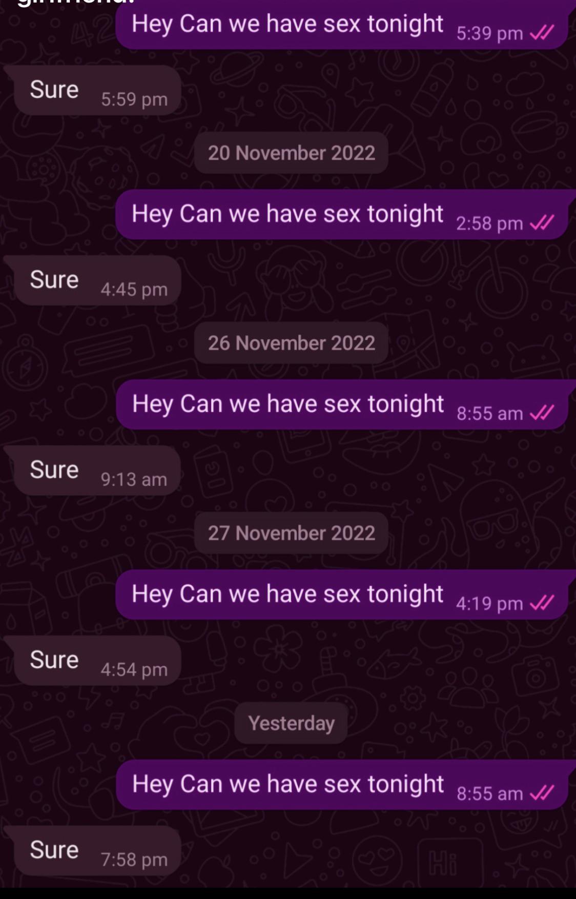 Hey can we have sex tonight : ontheledgeandshit