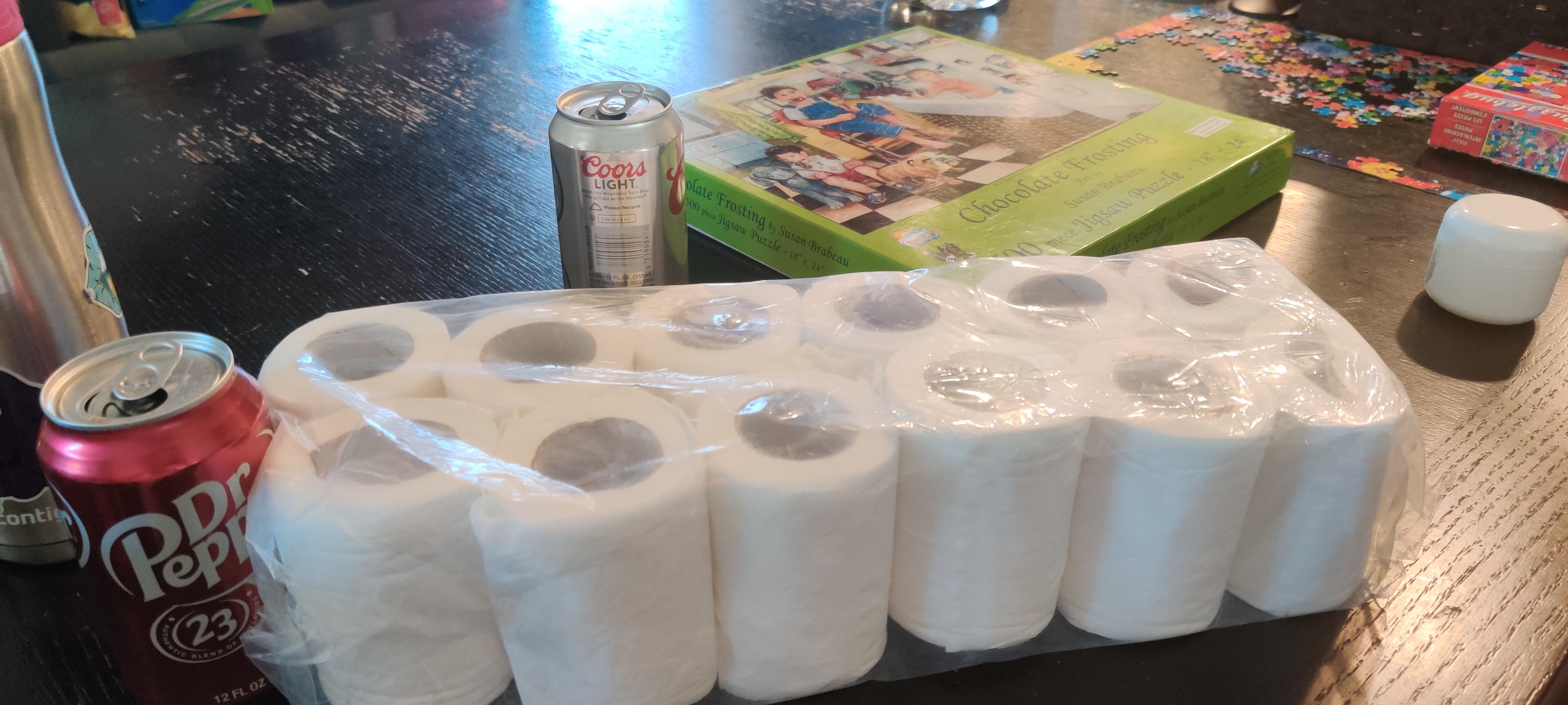 30 10 pack of toilet paper purchased on Amazon in mid March. Just