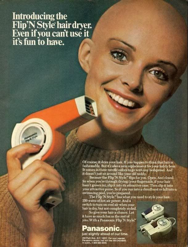 The Flip'N Style Hair Dryer "even if you can't use it, it's fun to have." r/vintageads