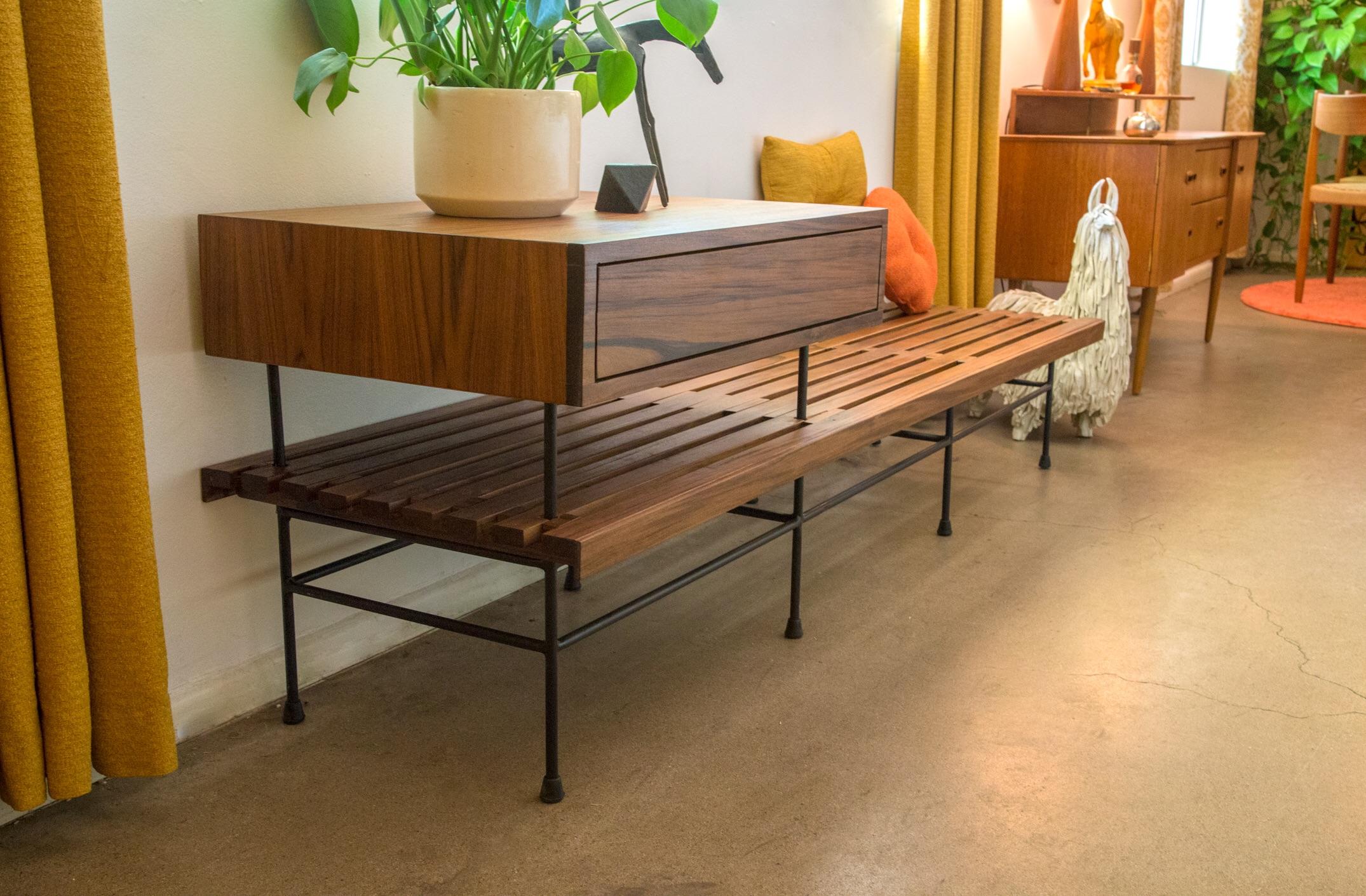 Check out the midcentury style shoe bench + I designed. r/Mid_Century