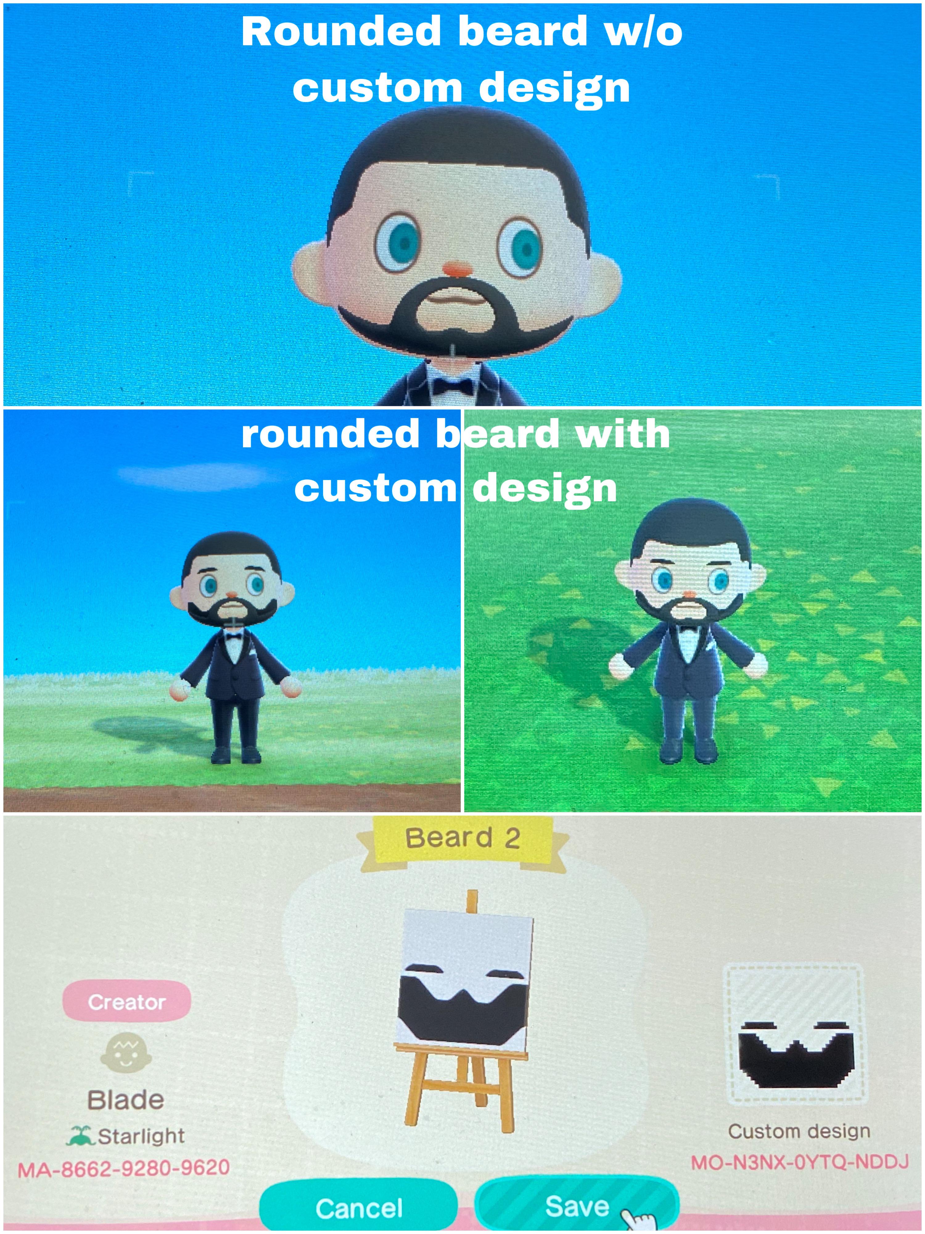 made my own custom design to make the rounded beard look fuller