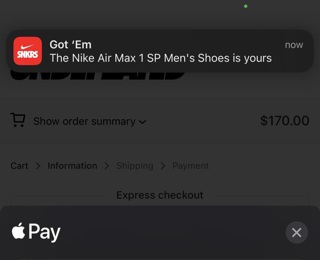 Seeing got em while checking out for a different pair of shoes. SNKRS