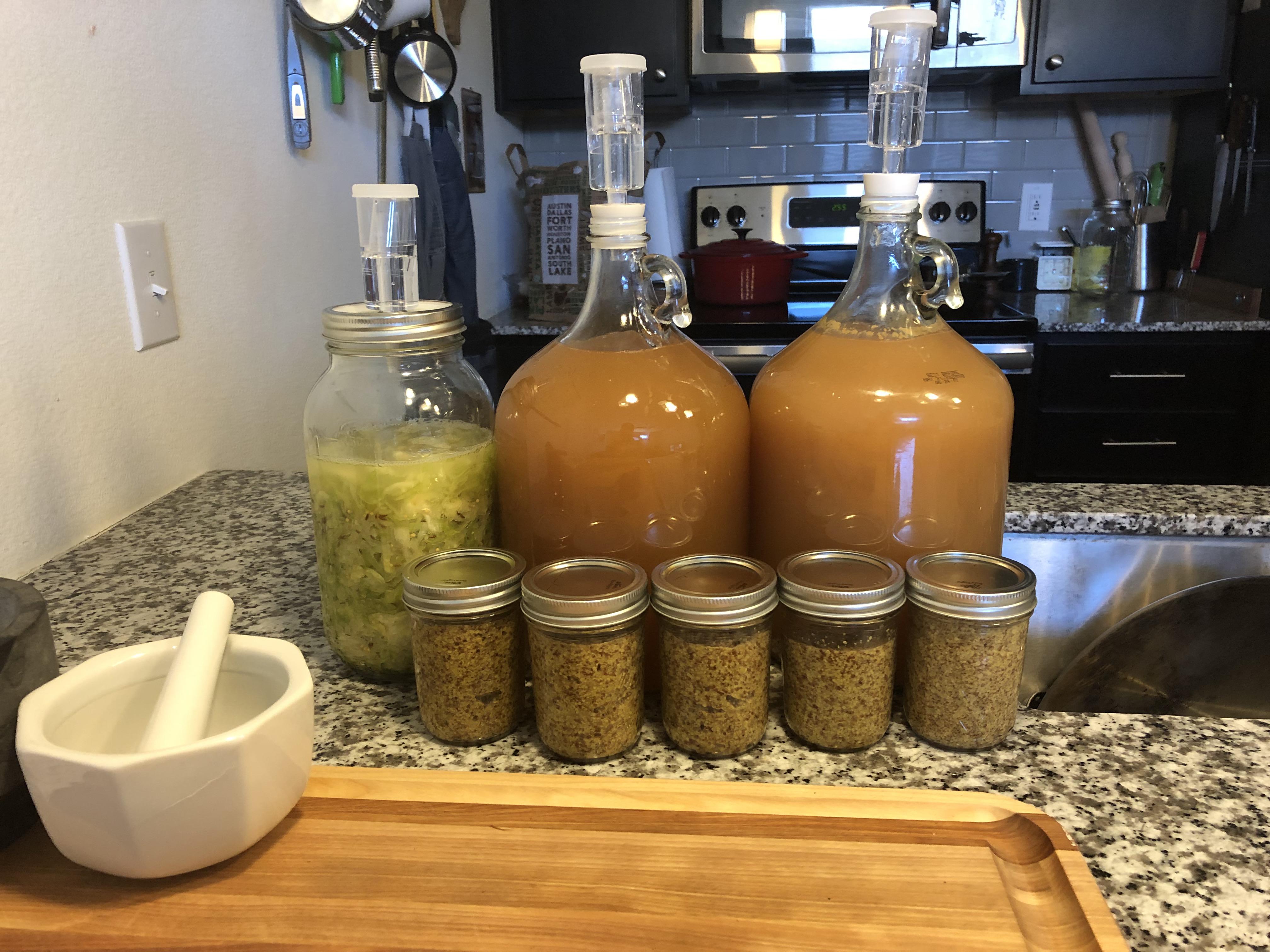 [Homemade] Hard apple cider, sauerkraut, mustard r/food