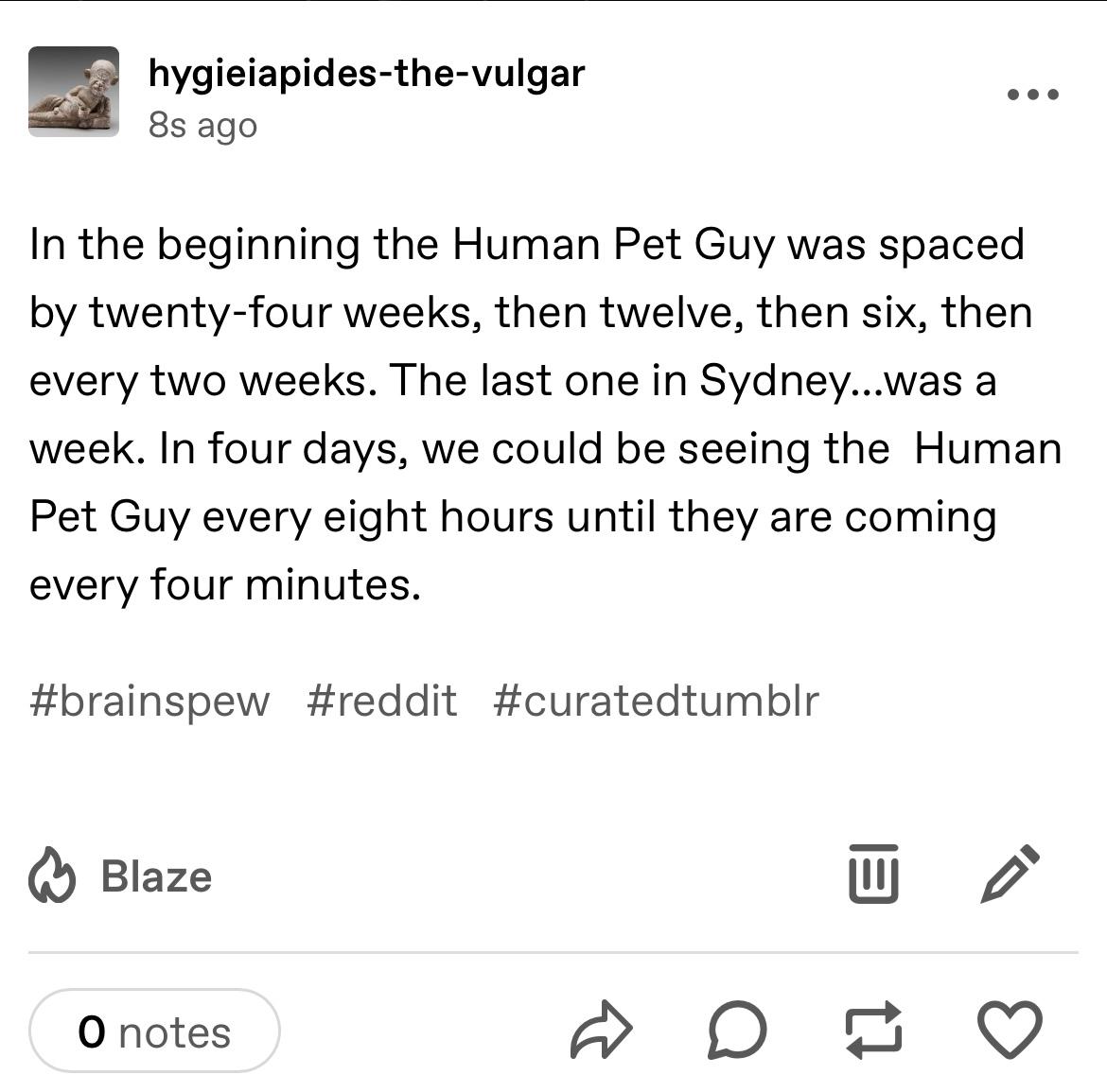 Cw Homo sapiens pet individual r/CuratedTumblr