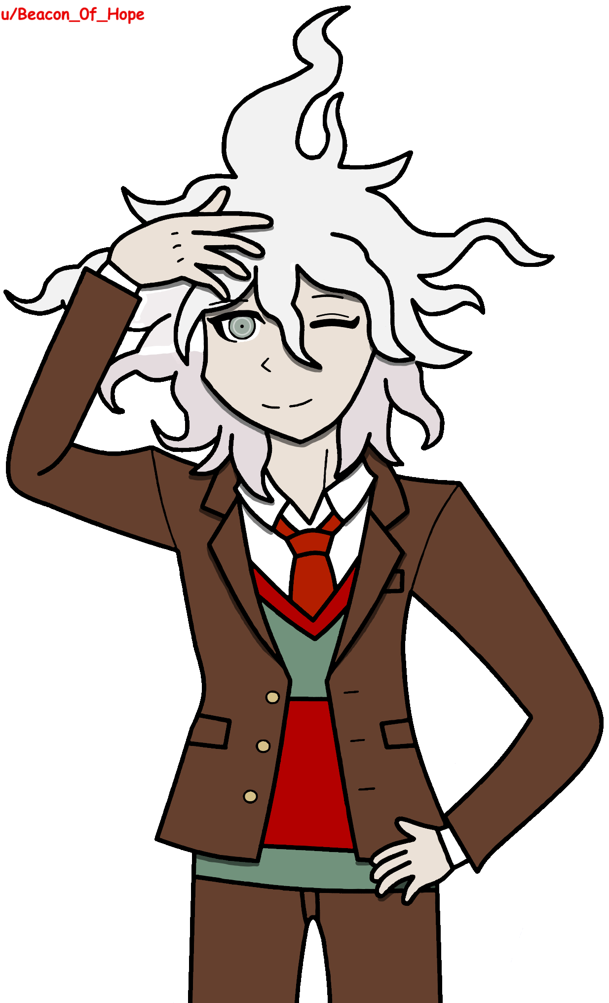 Nagito in his uniform r/danganronpa