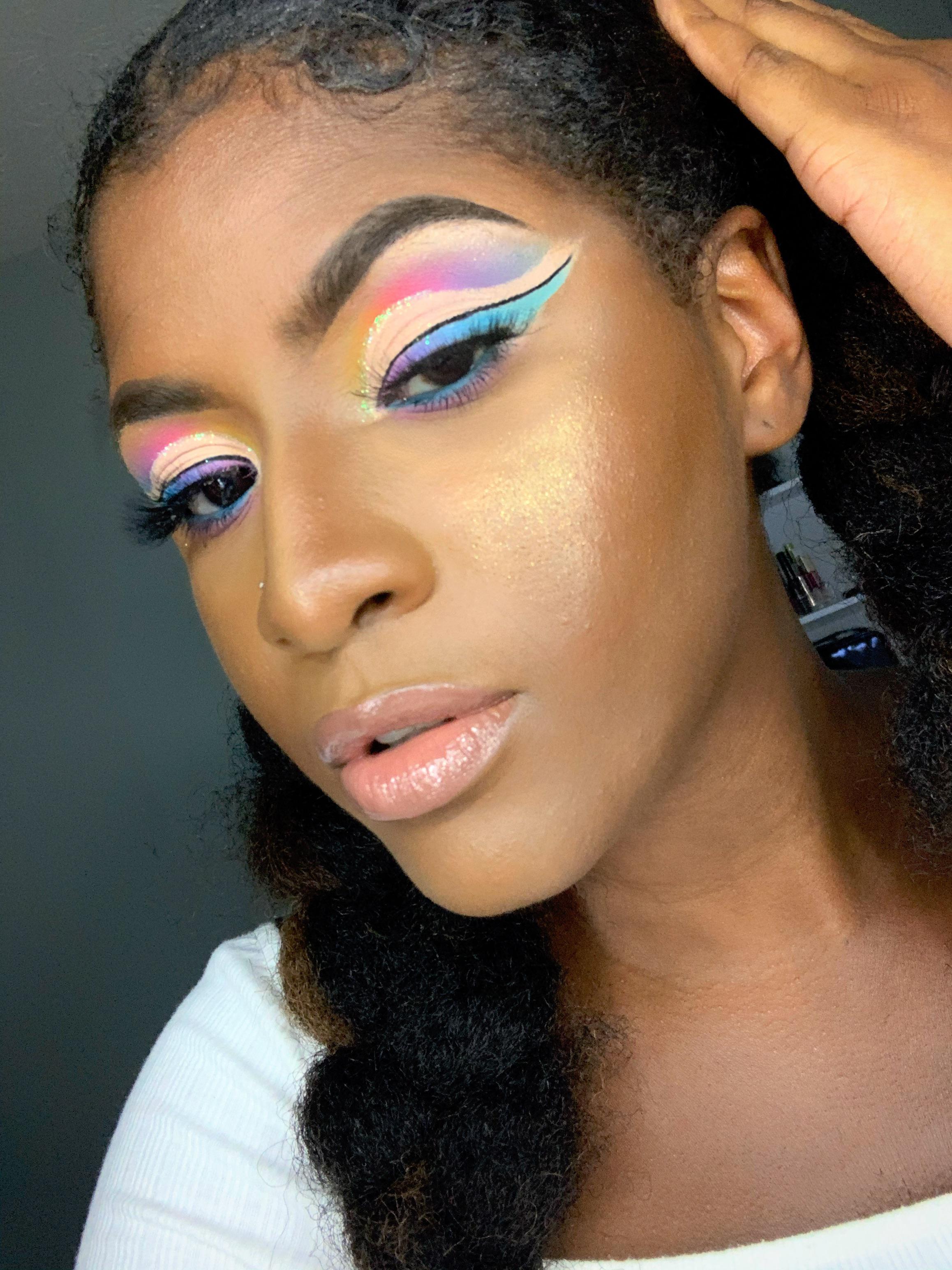 I’m challenging myself to create a few pastel looks on darker skin. r