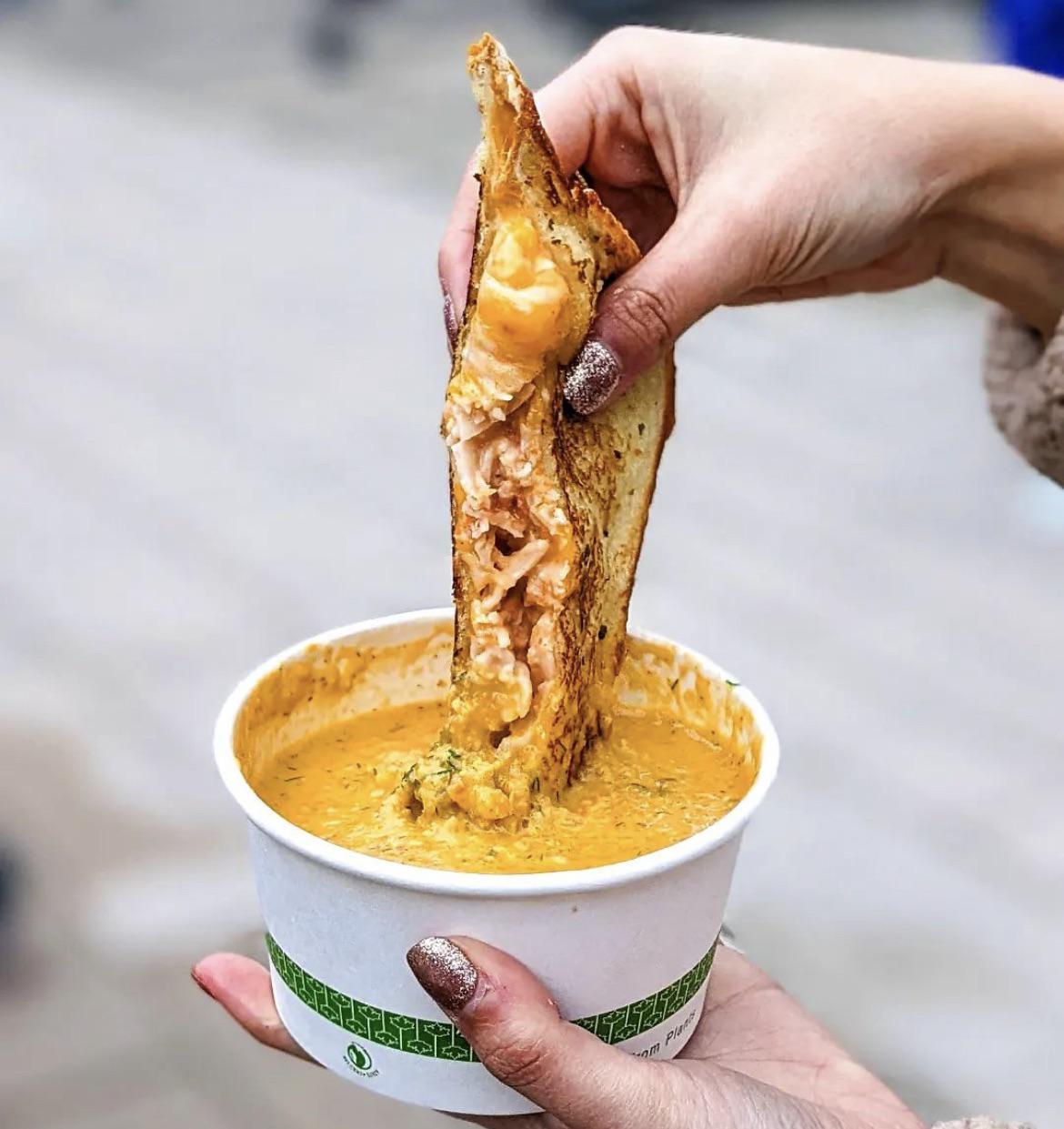 now recipes “[I ate]” Lobster Grilled Cheese and Bisque.