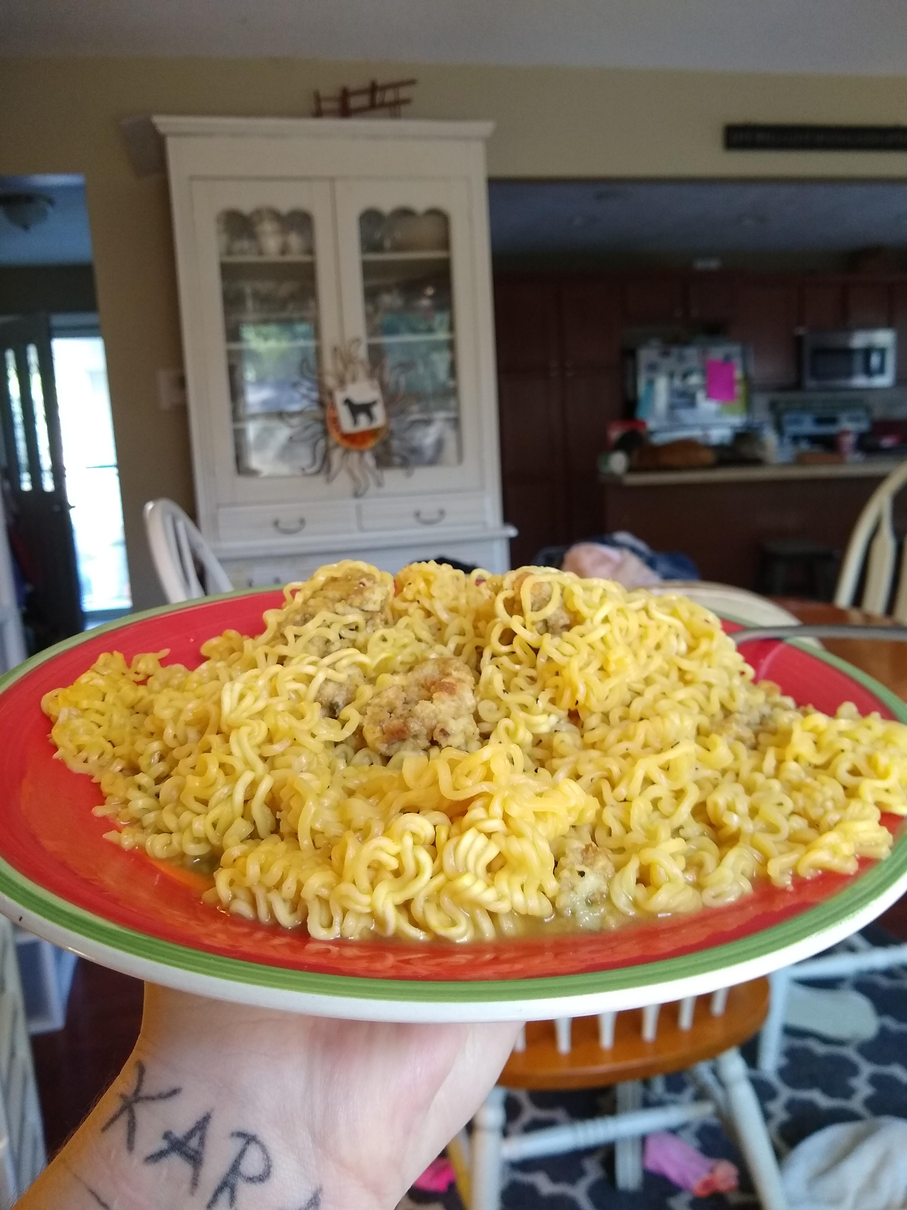 Ramen and stove top stuffing! r/shittyfoodporn