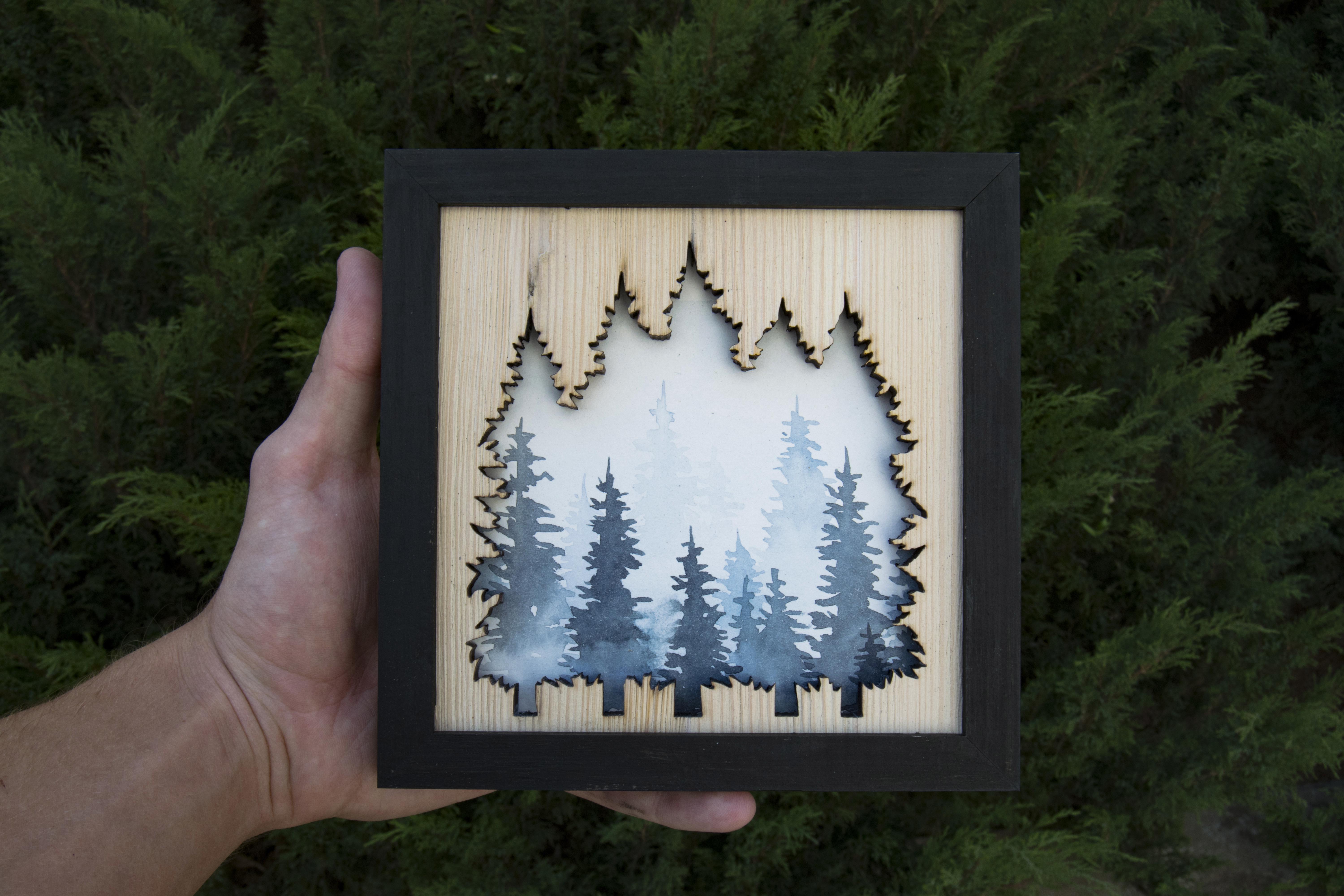 Made this design for a little watercolor r/woodworking