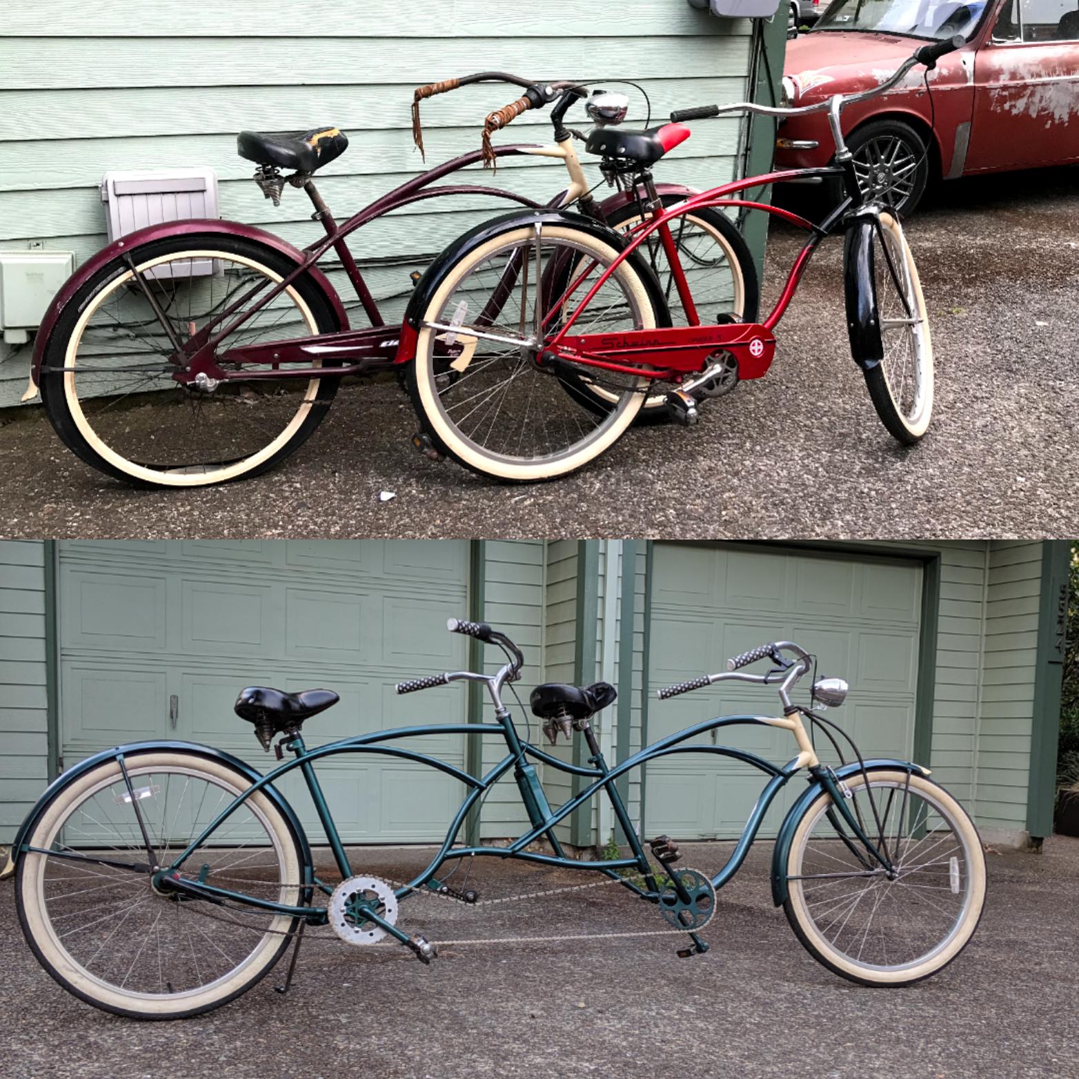 If we're showing off our cool tandem bikes then here's mine that I made