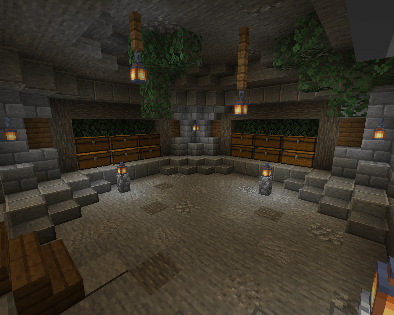 I turned one of those round cave rooms into a storage room. Ay ideas
