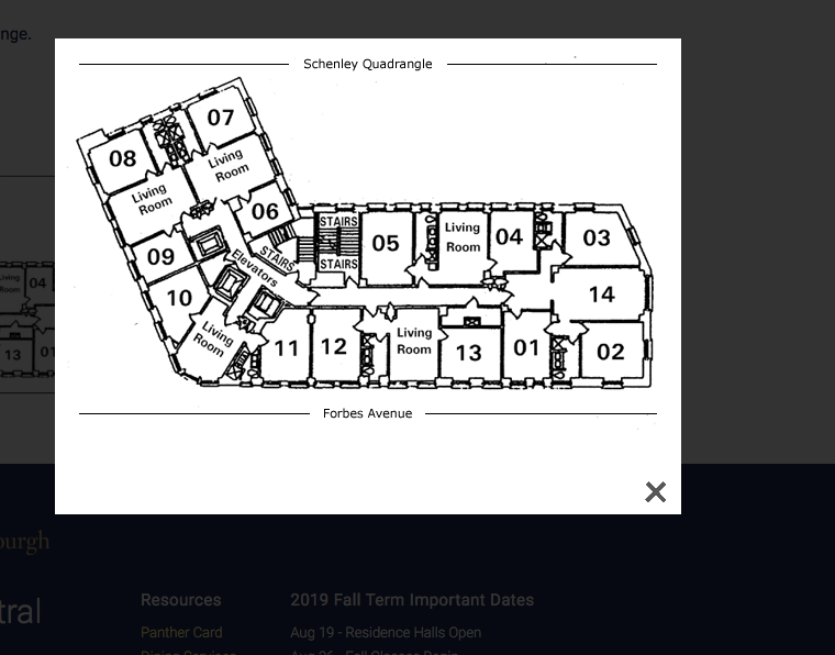 Is room 14 for Bruce Hall the laundry rooms on each floor? If so, do rooms 1, 2, and 3 not have