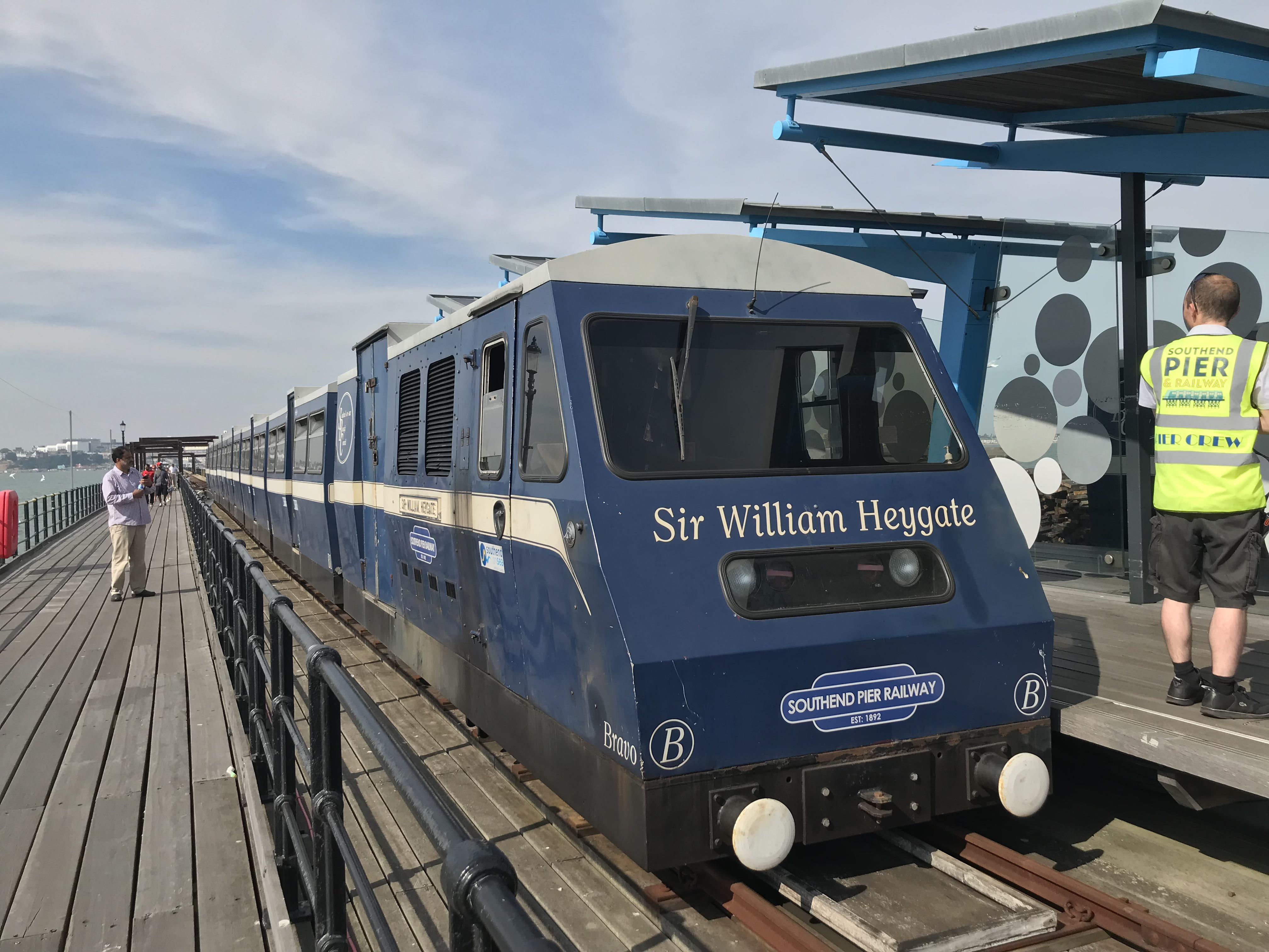 Sir William Heygate at Pier Head station on the Southend Pier Railway, Southendonsea, UK r