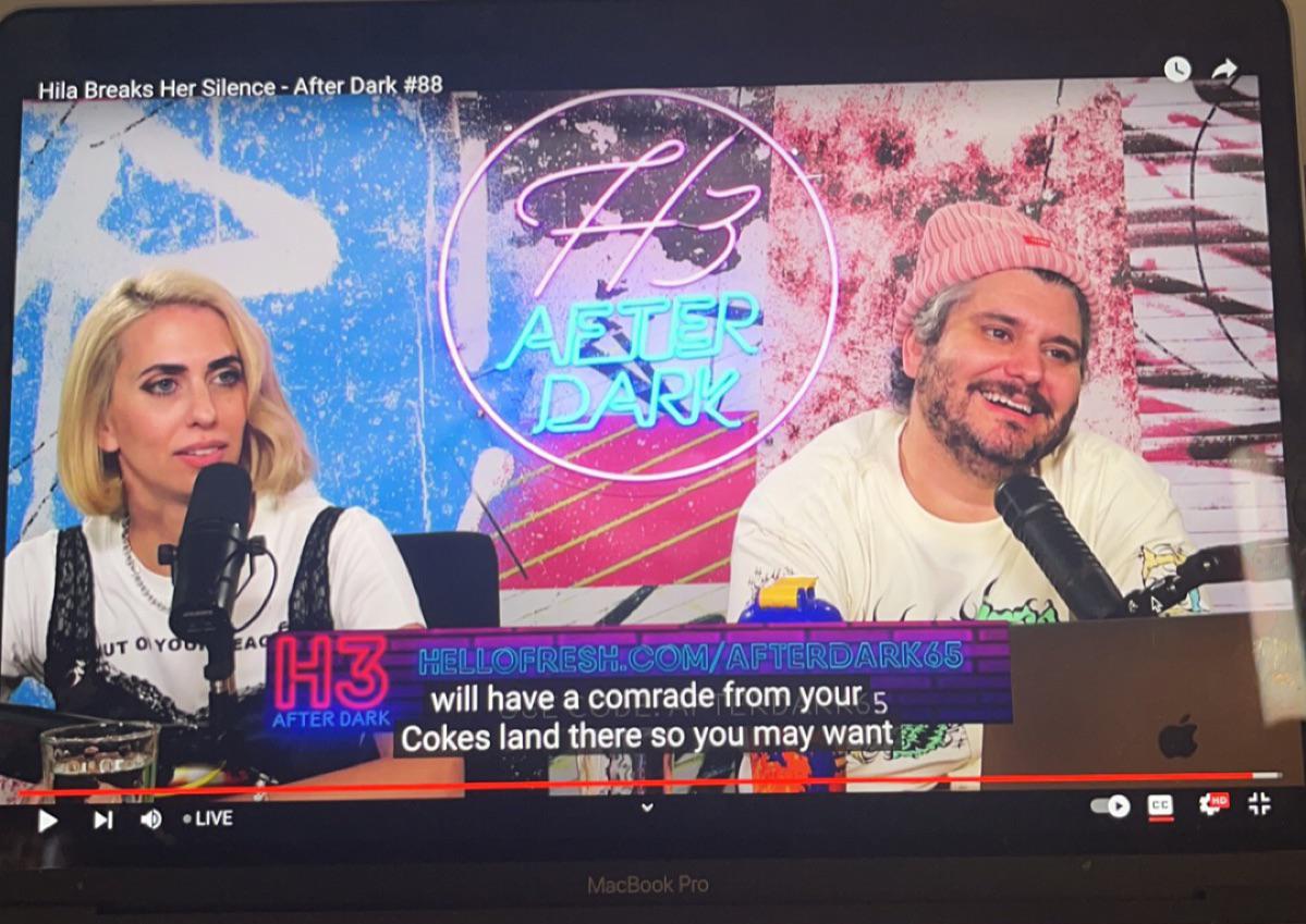 Paused on this golden moment. Hila hot af and Ethan so happy to be here. FAMILY. r/h3h3productions