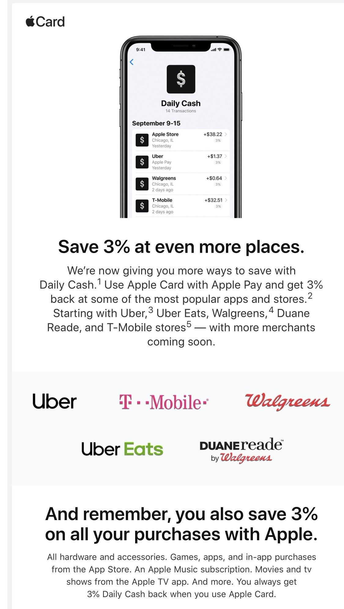 TMobile now included in 3 back when using Apple Card with Apple Pay tmobile