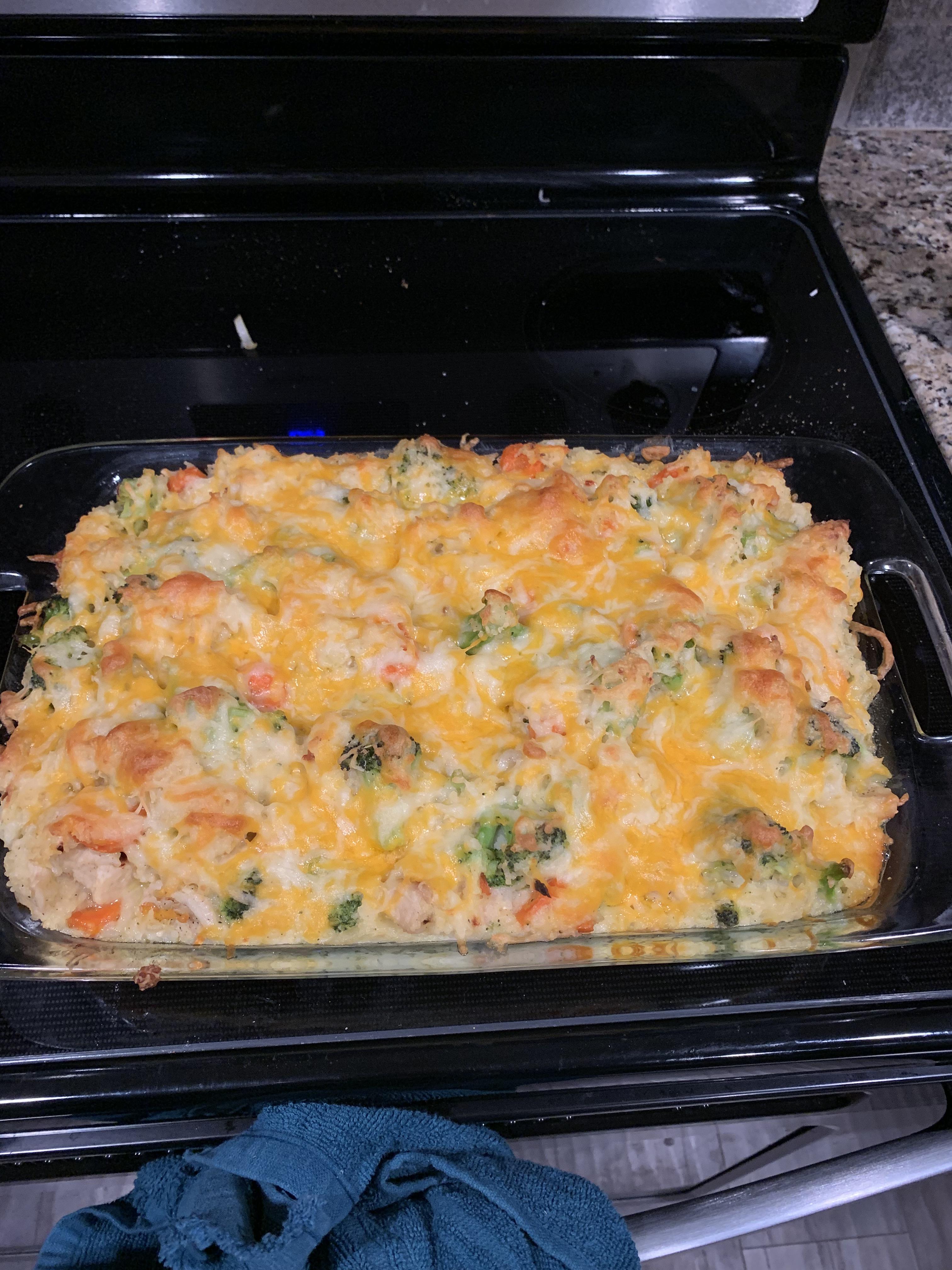 Cheesy Chicken Vegetable and Rice Casserole r/recipes