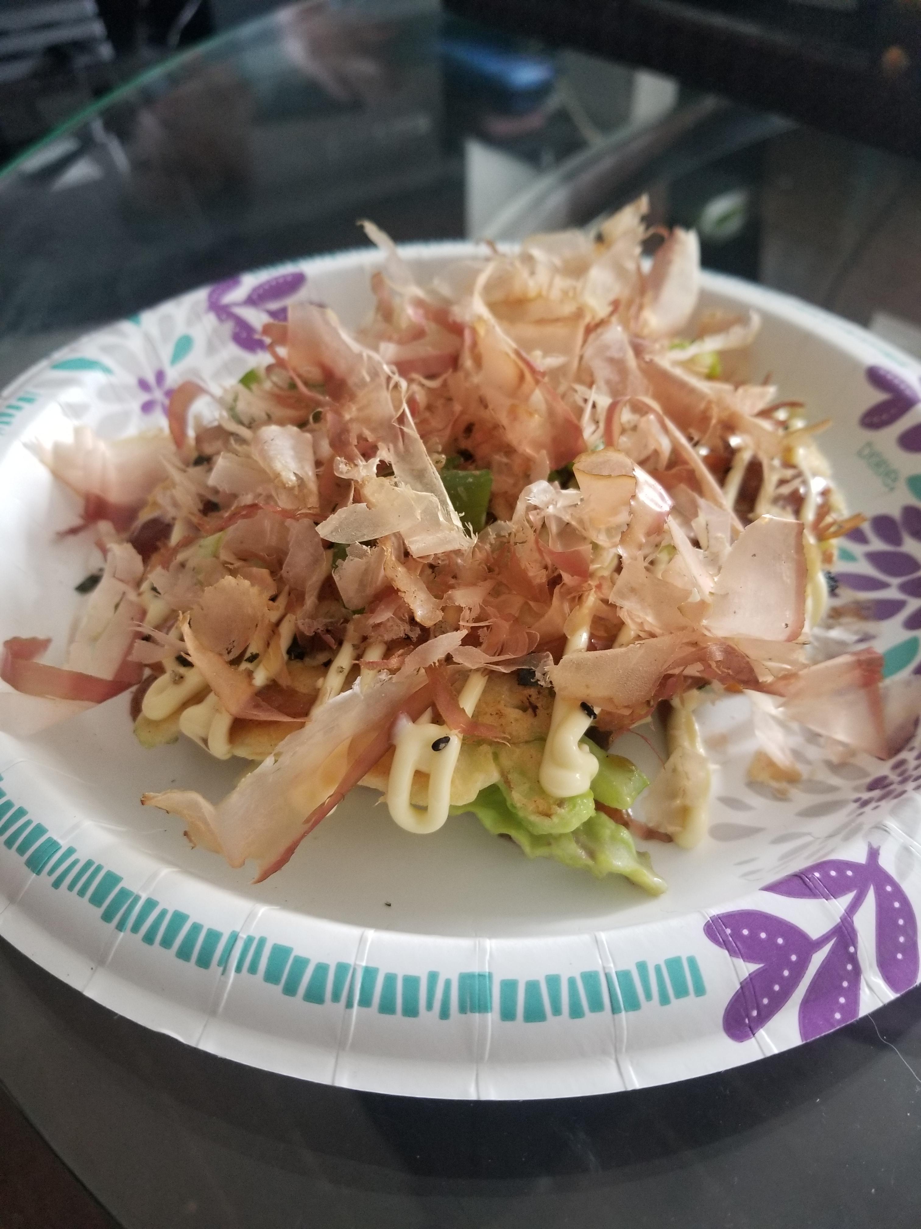 My first attempts at homemade Okonomiyaki! I went a little overboard