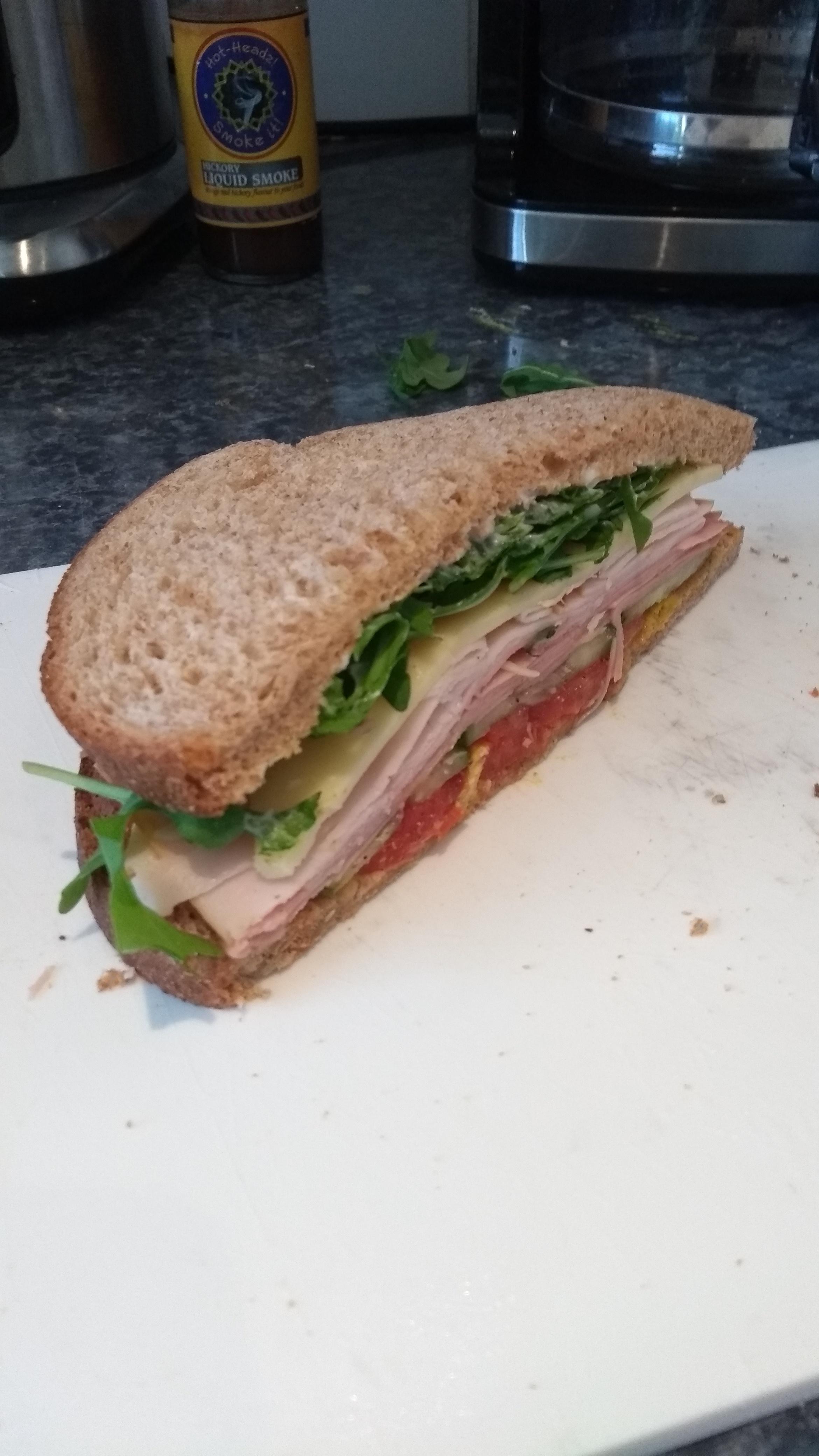 Smoked chicken and mortadella r/eatsandwiches