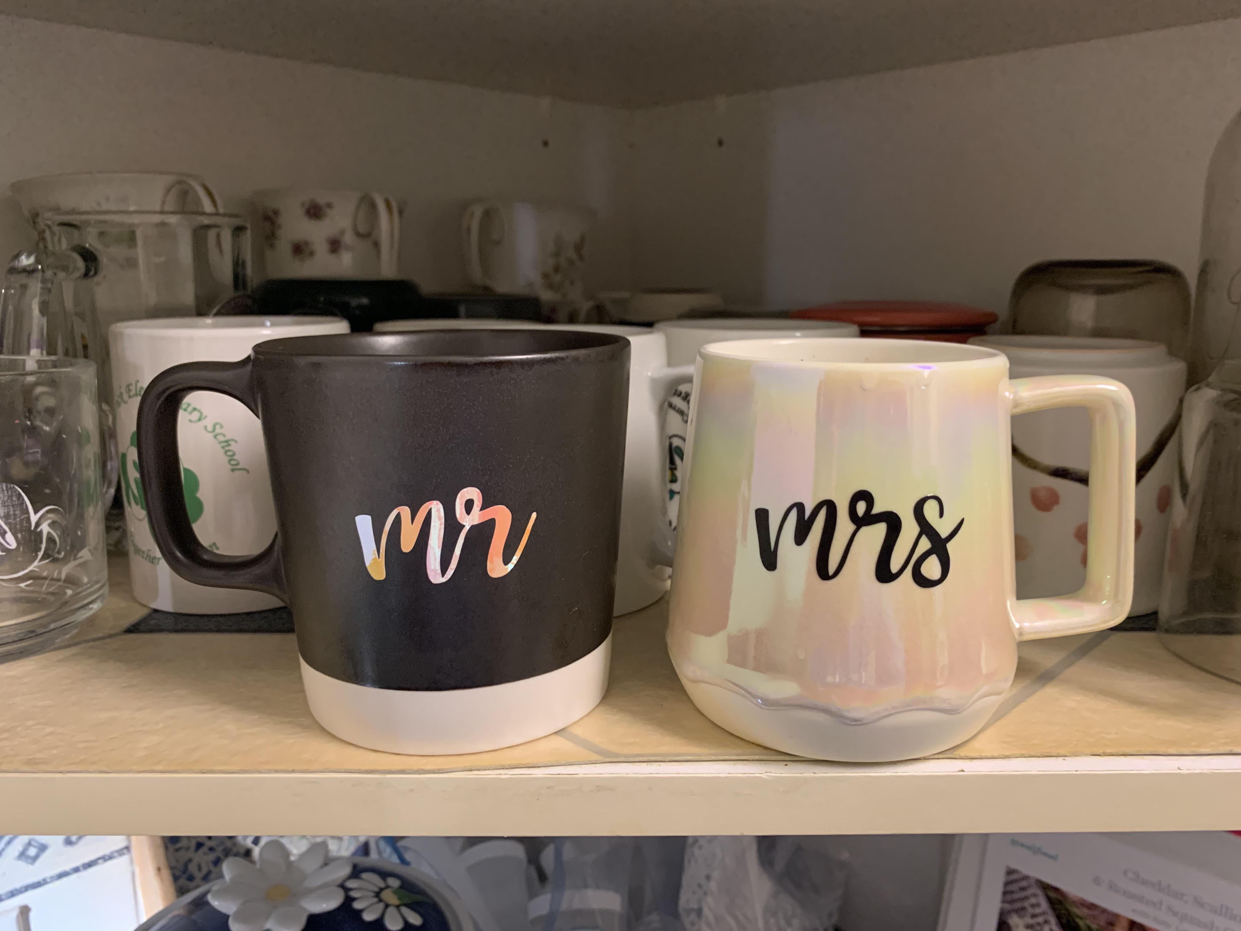My wedding mugs! Fun fact they’re dishwasher safe!! r/cricut