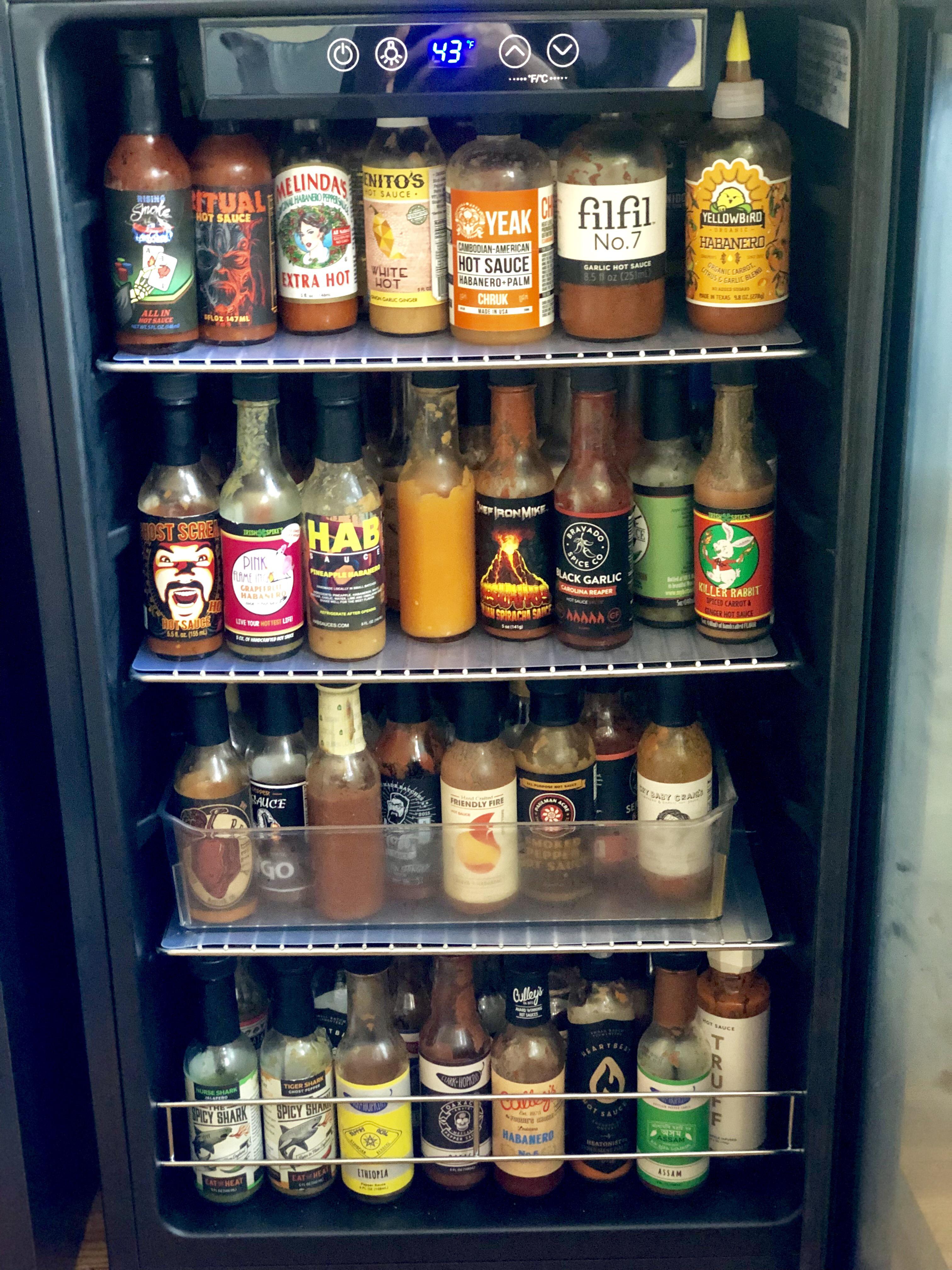 Our hot sauce fridge has proven to be a good investment r/spicy