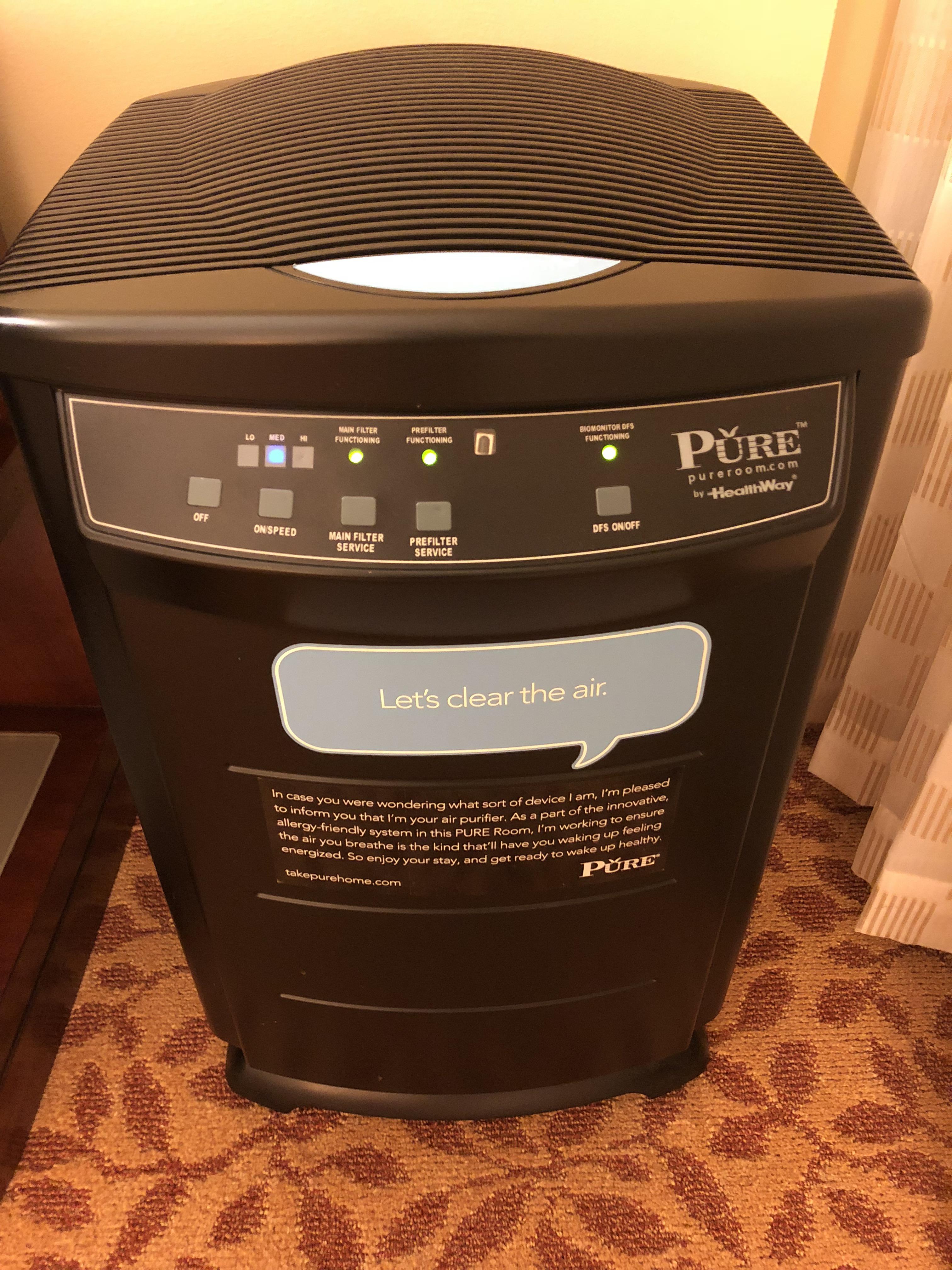 My hotel room in Atlanta has an air purifier. r/mildlyinteresting