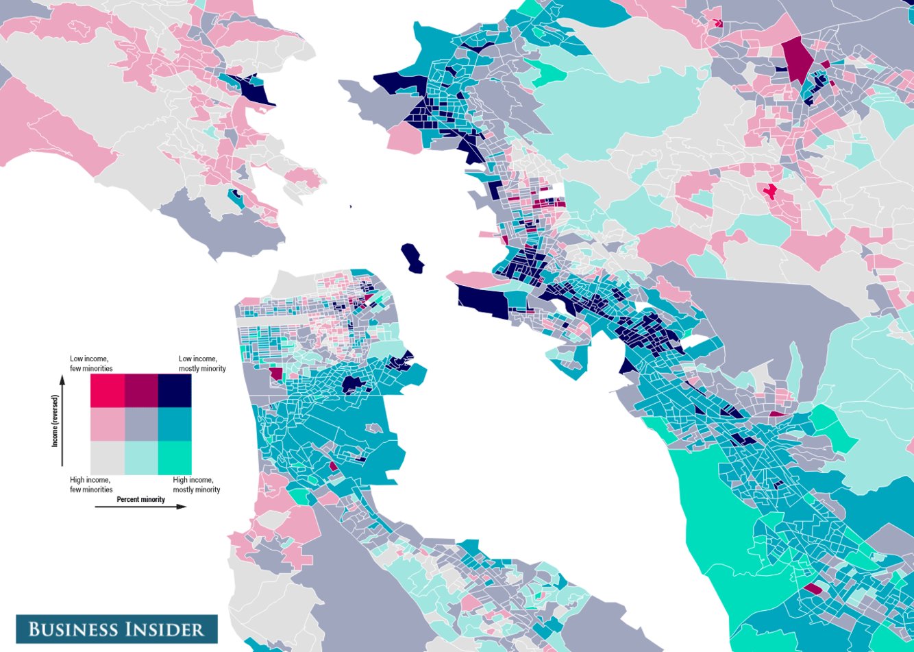 Areas Of Low Income San Francisco Map San FranciscoOakland Race x [1334x951] r/MapPorn
