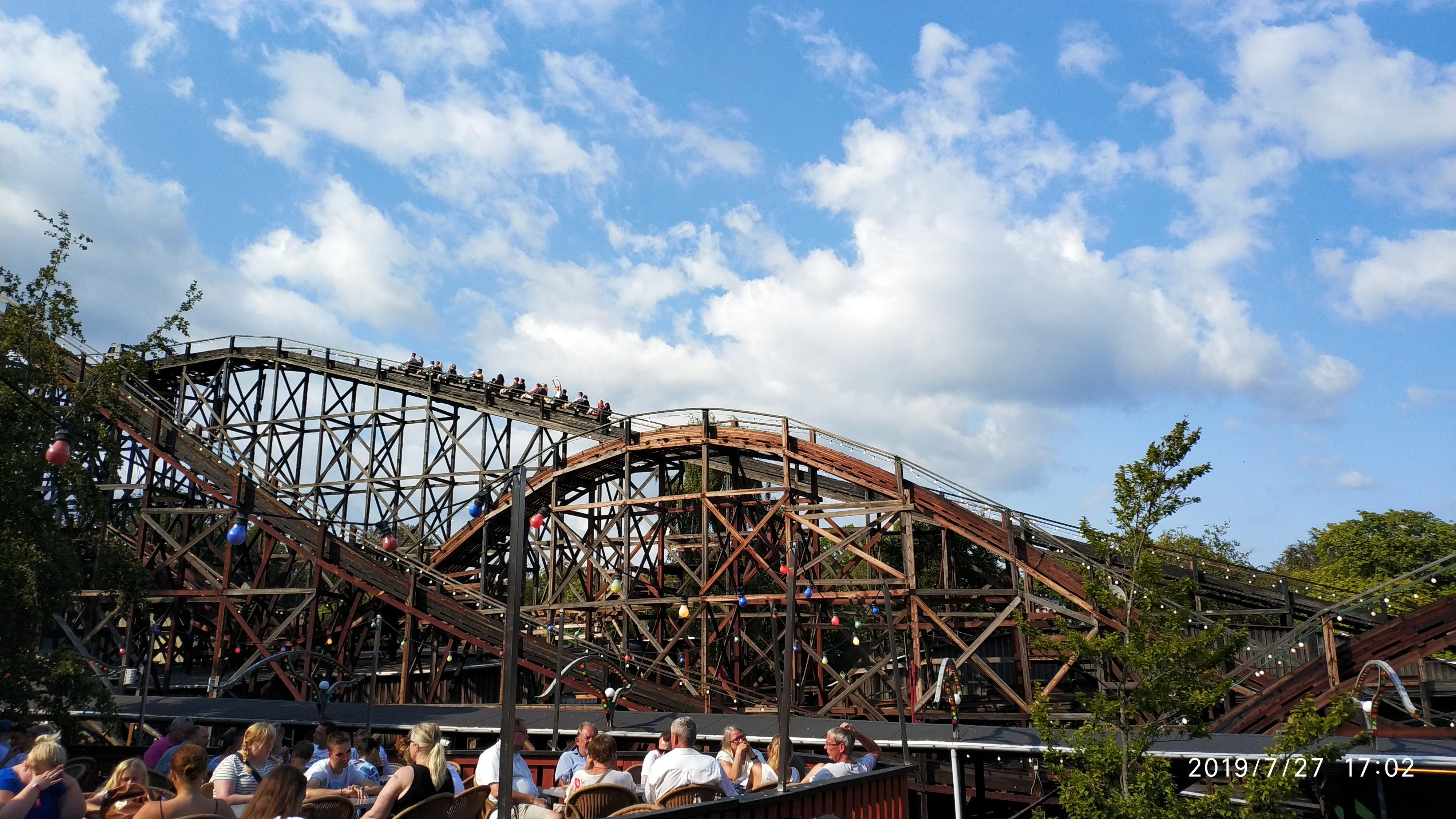 The old wood rollercoaster at Dyrehavsbakken. When it was build in