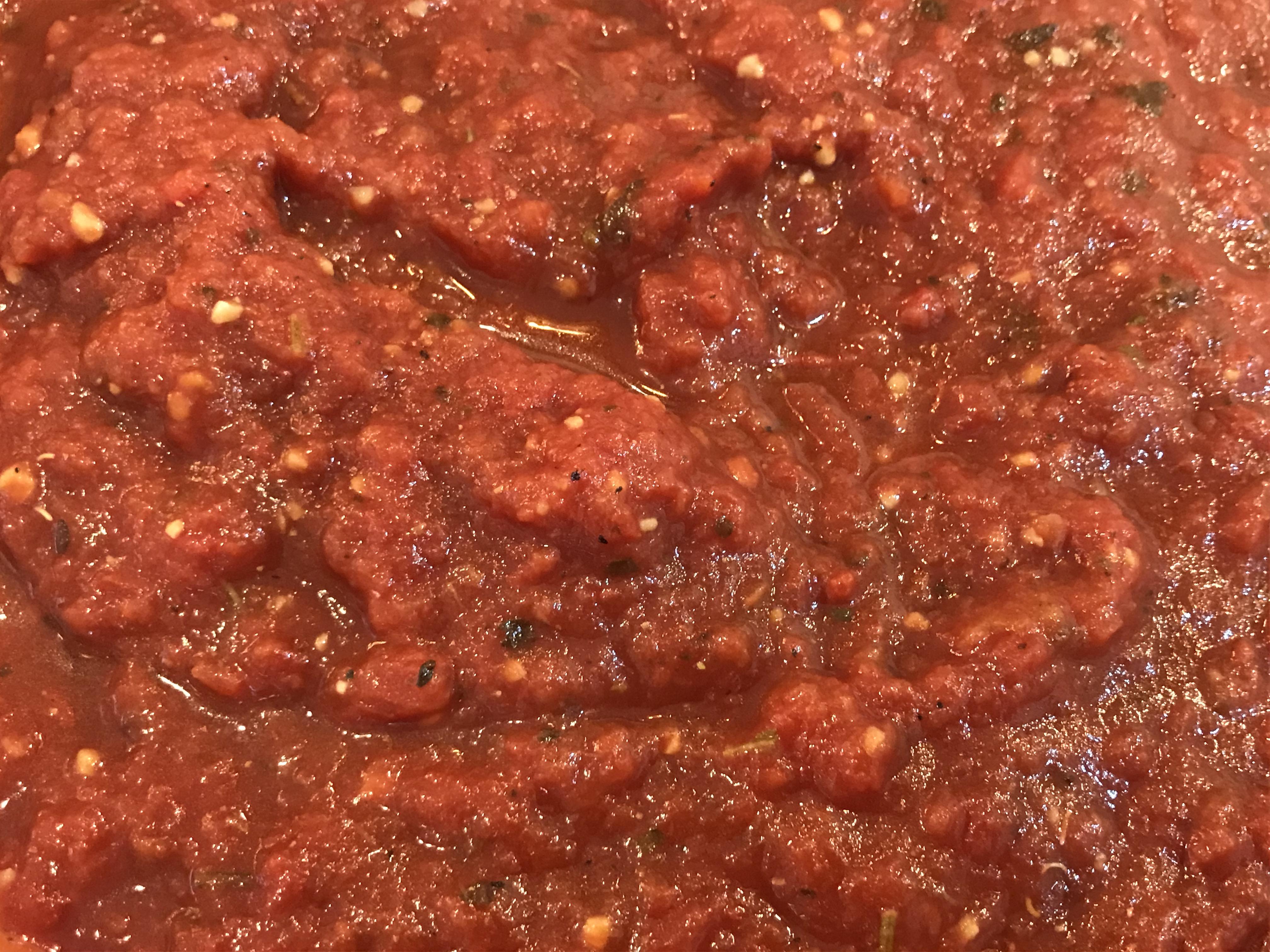 The best tomato sauce I’ve ever made. Using it for Chicago style pizza