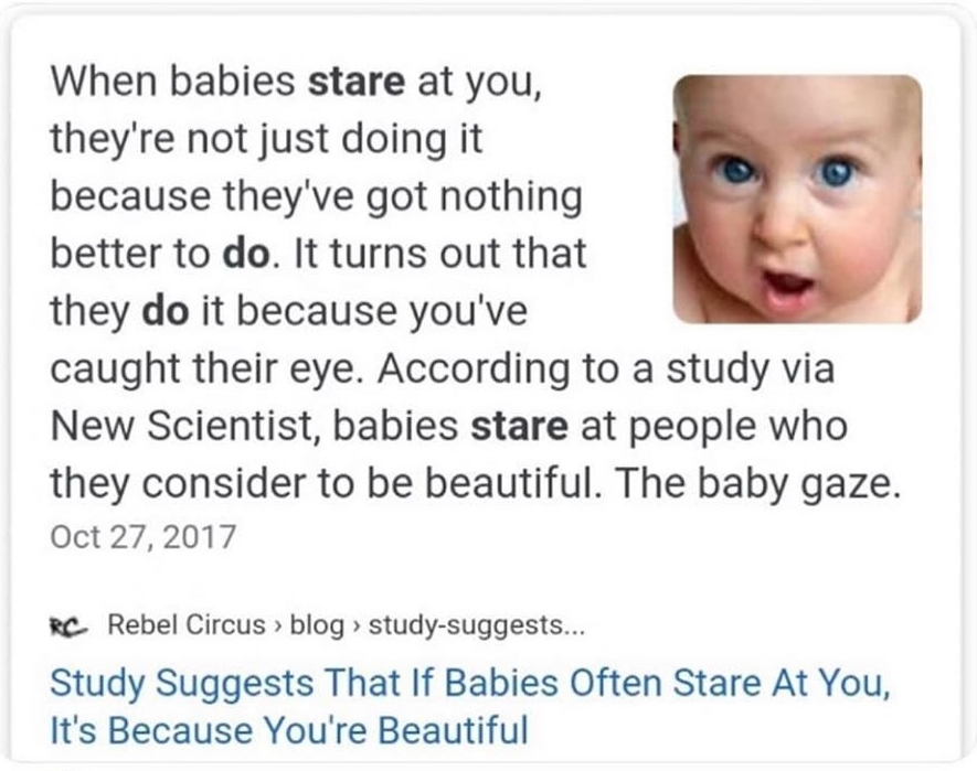 Babies can compliment you without saying a thing r/MadeMeSmile