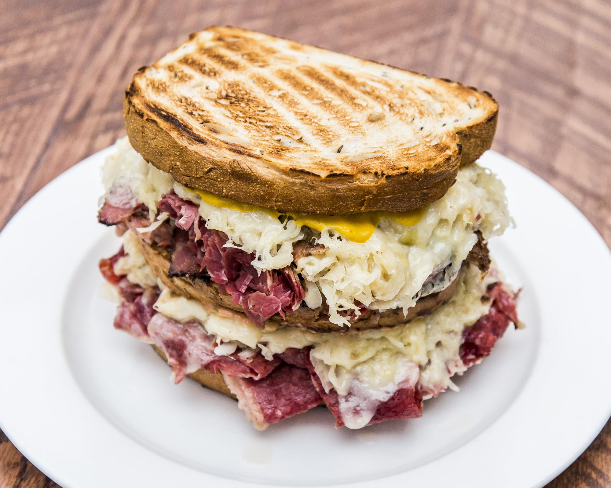 Smoked Uber Double brisket and reuben with mad cheese toasted to perfection, from Wagshal's DC