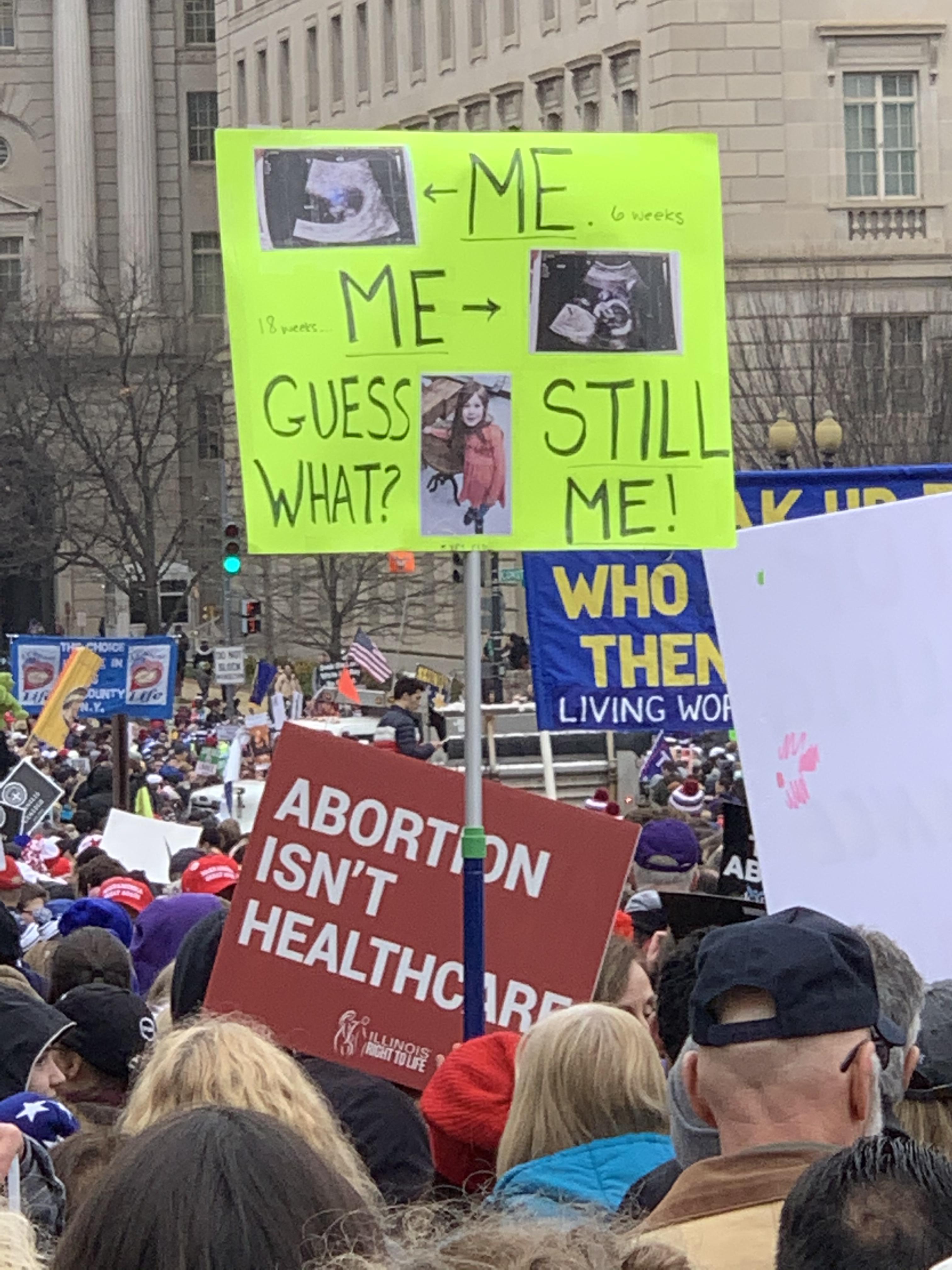 One of my favorite signs I saw at the March today r/prolife