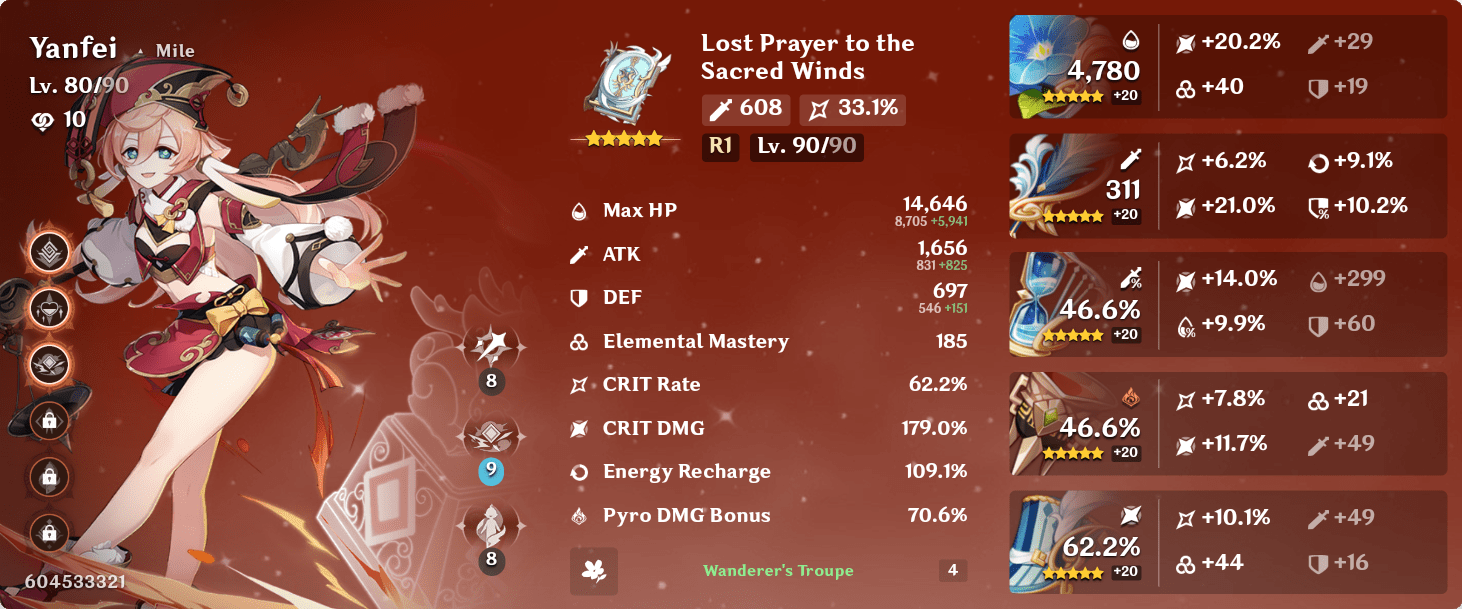 Is my Yanfei good? r/YanfeiMains