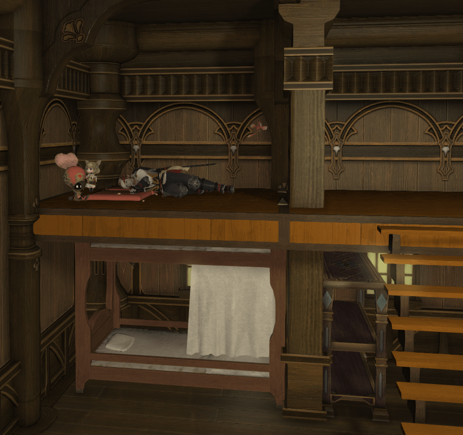 PSA you can sleep on a loft by jamming it on top of a bunk bed r/ffxiv
