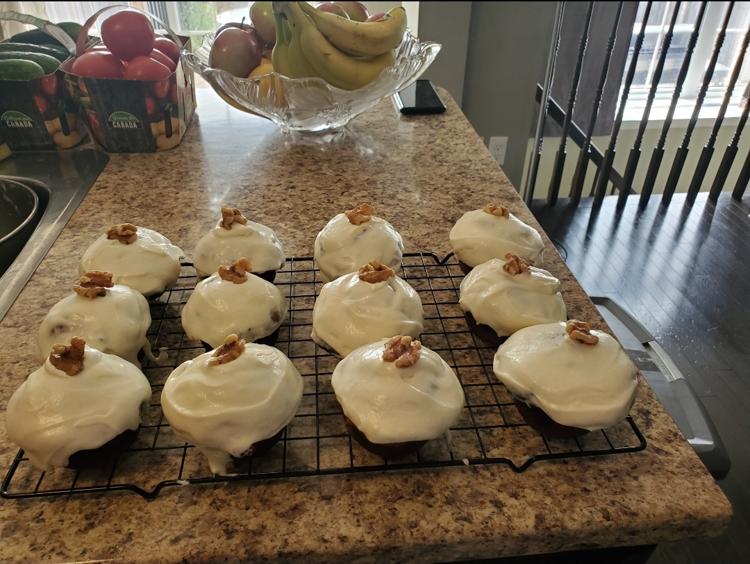 I made Pumpkin and Carrot spiced Cupcakes with Lactose Free cream