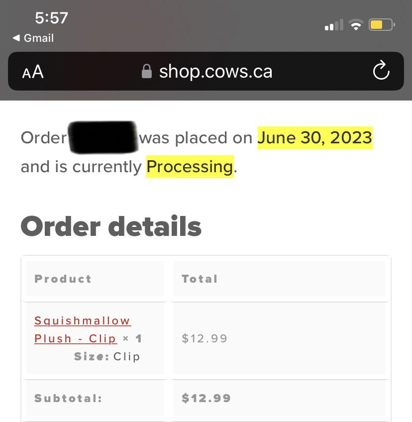 whoever ordered clover from shop cows website, is your order still in