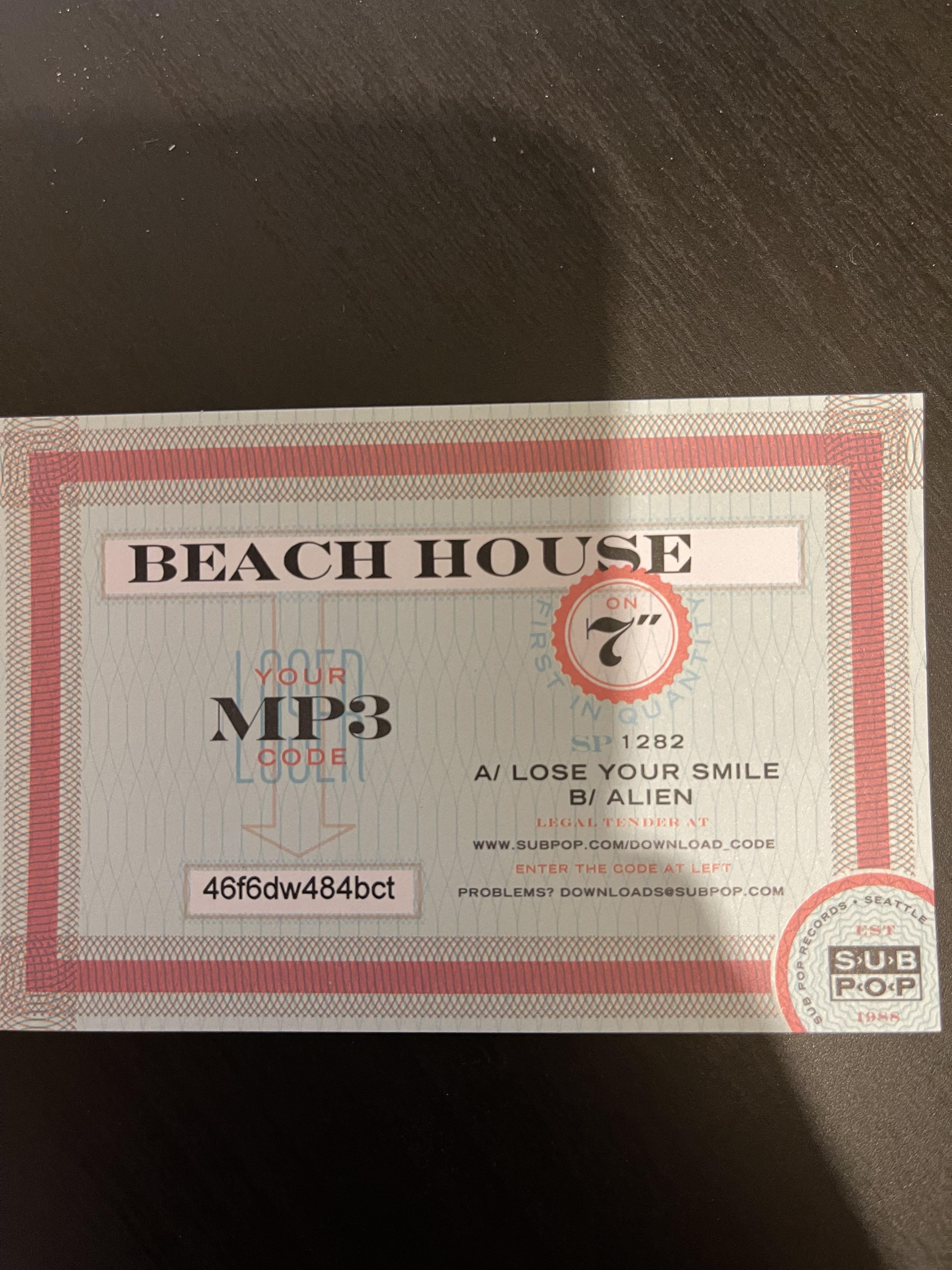 Lose Your Smile/Alien single DL code. Enjoy. r/BeachHouse